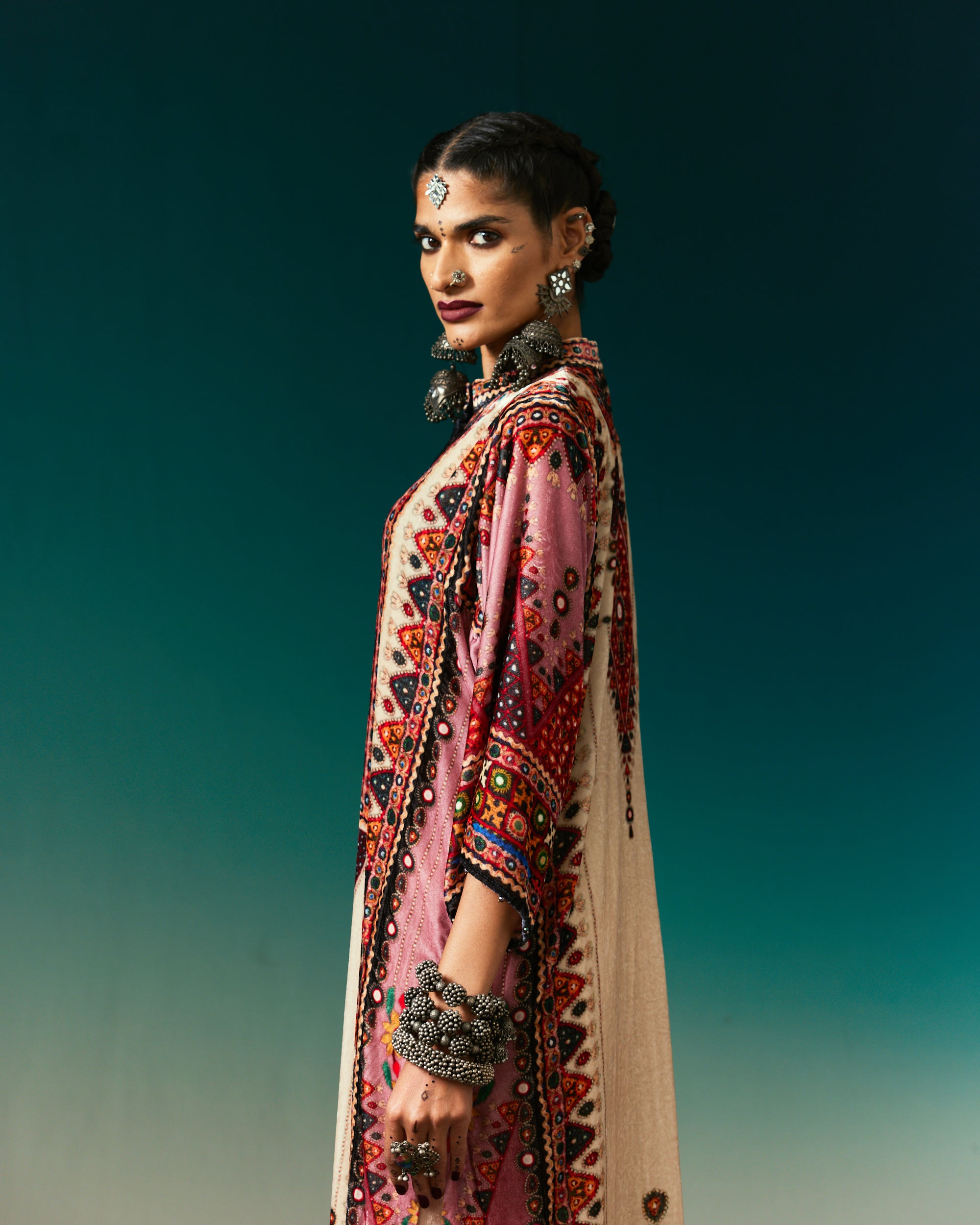 Kutch : Ghazala - Eggshell/Rose/Aqua