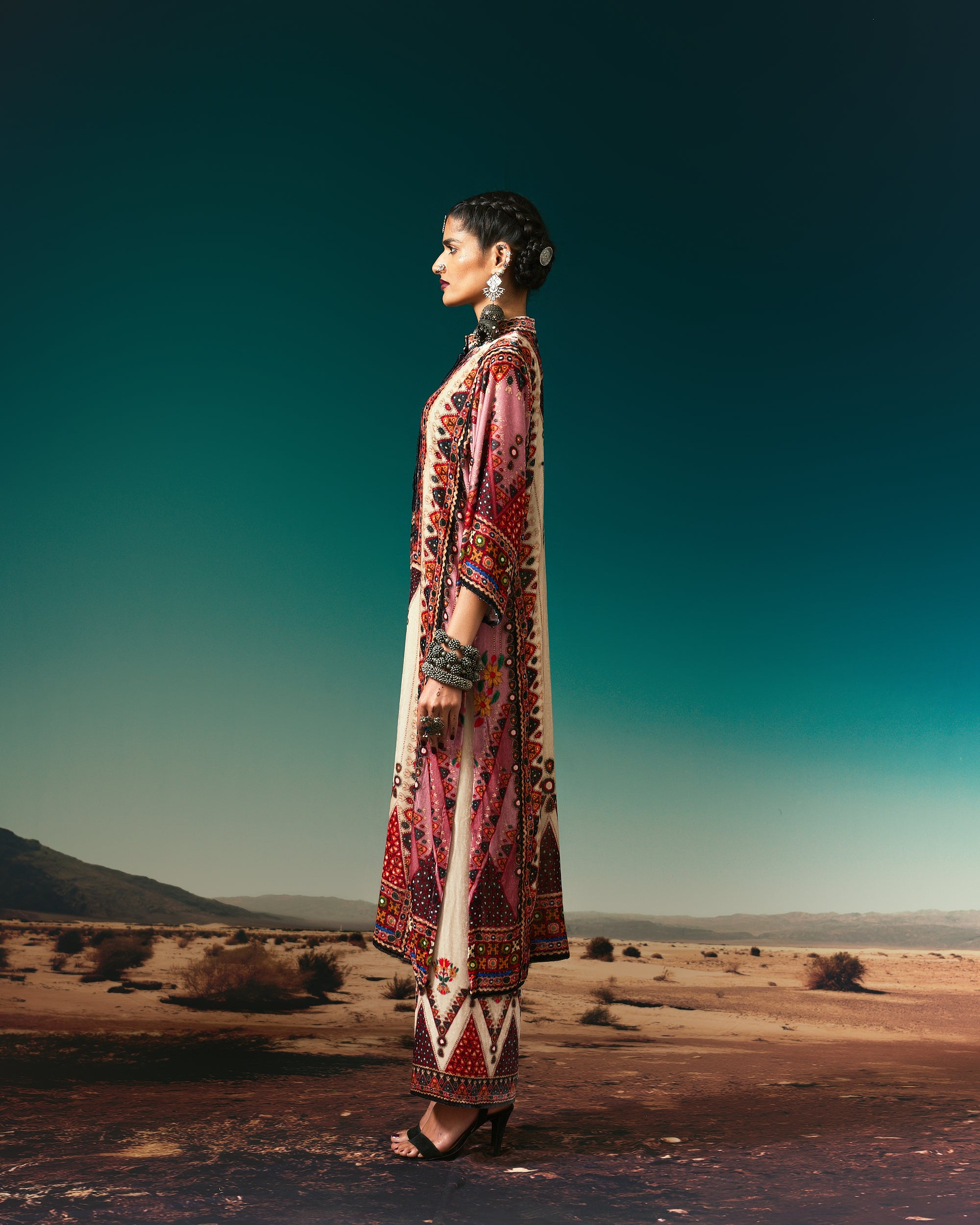 Kutch : Ghazala - Eggshell/Rose/Aqua