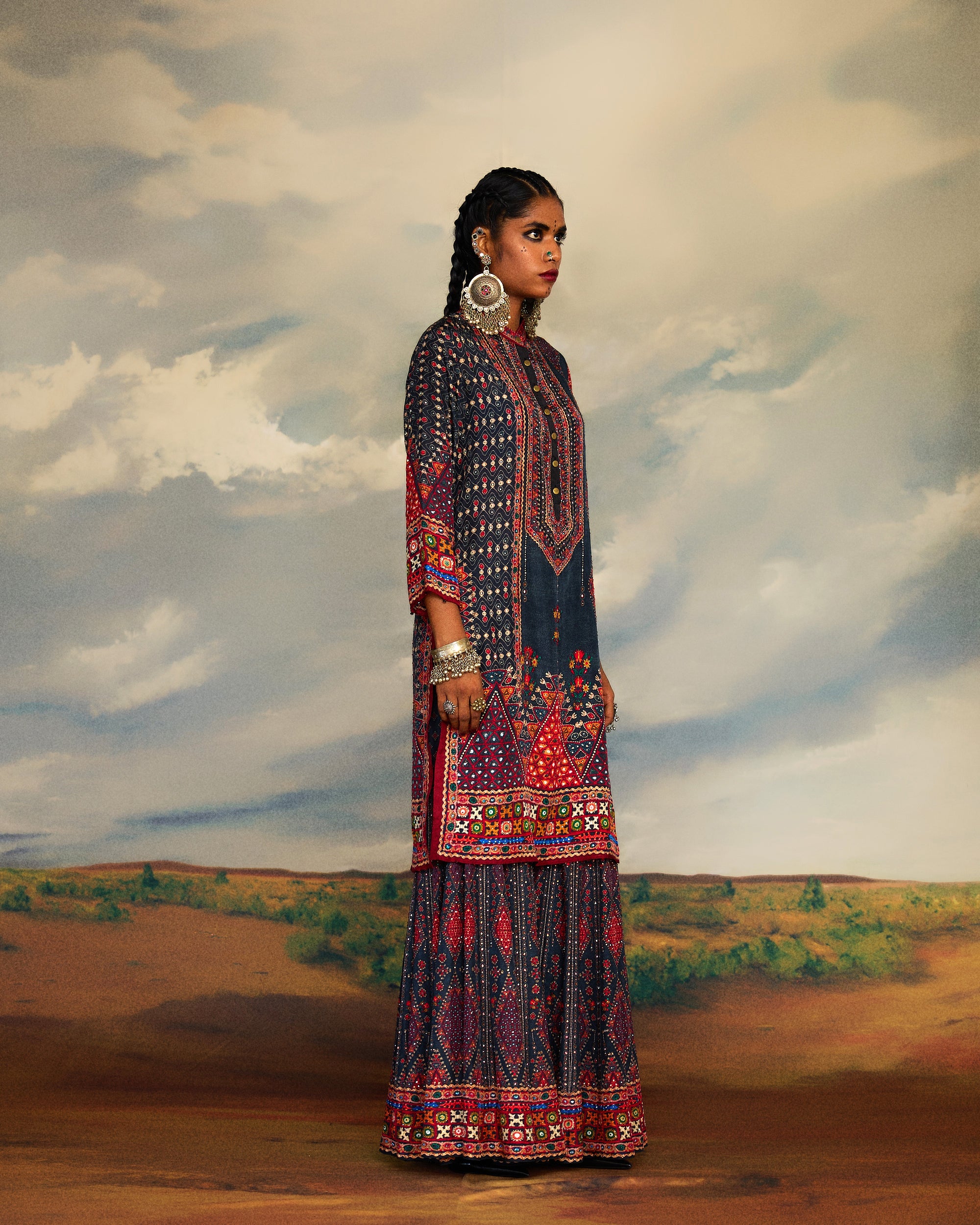 Kutch : Radha/Sharara - Charcoal