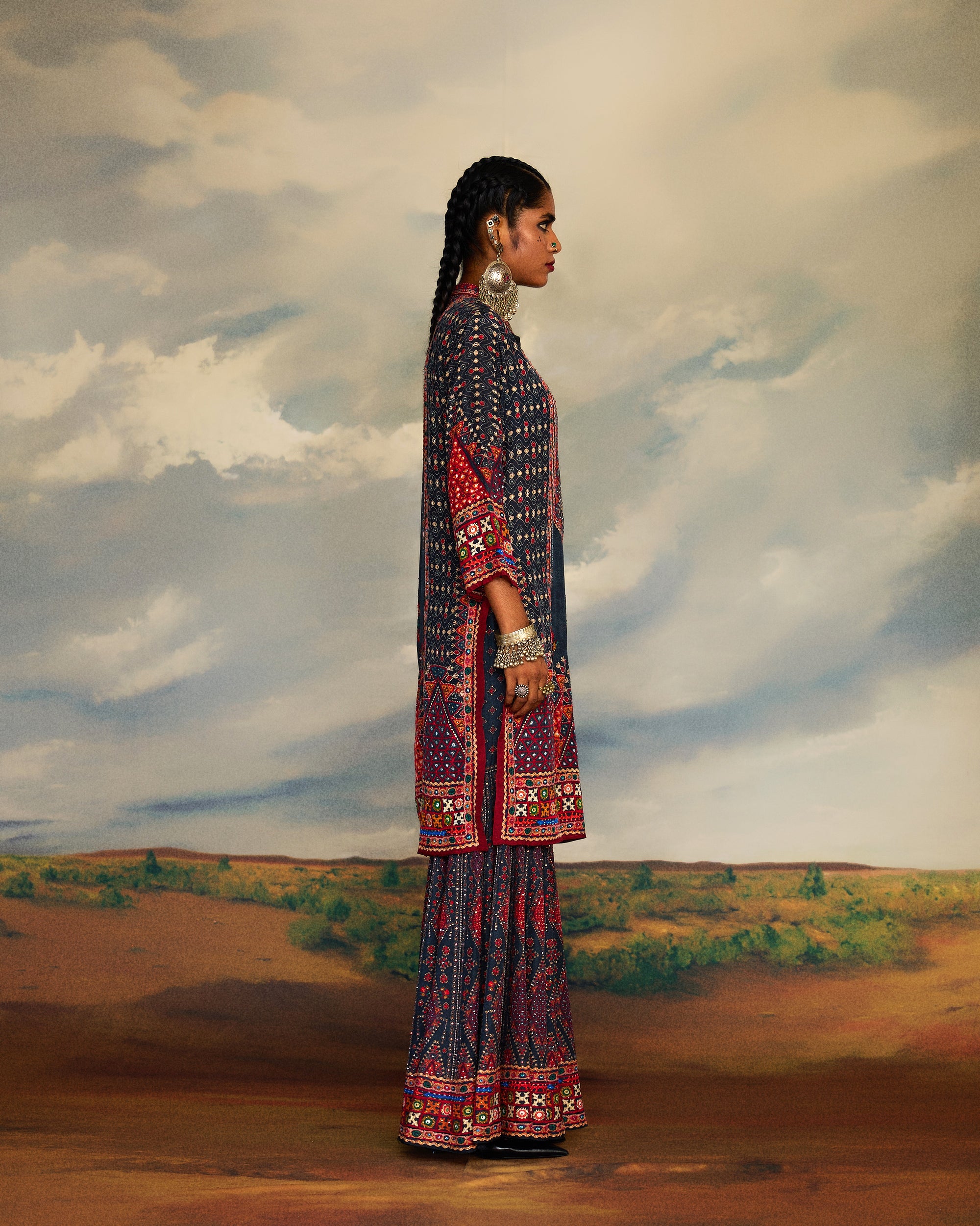 Kutch : Radha/Sharara - Charcoal