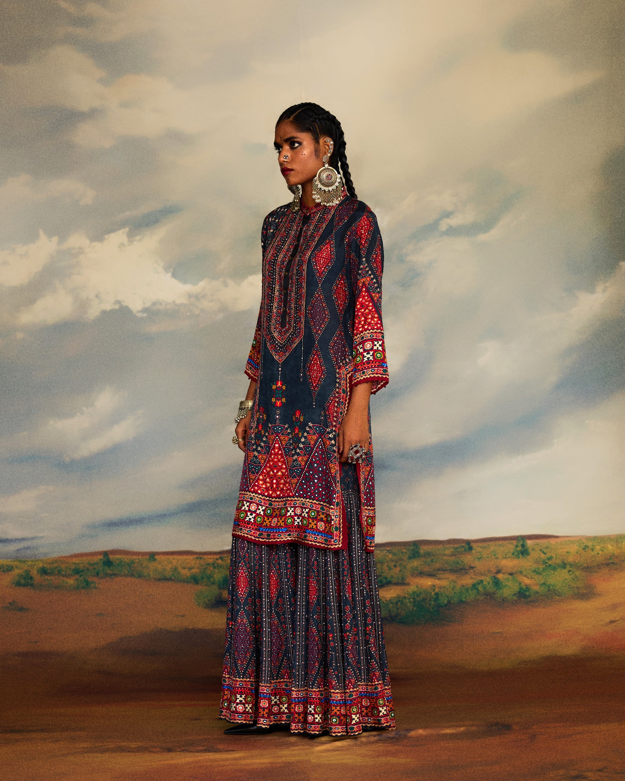 Kutch : Radha/Sharara - Charcoal