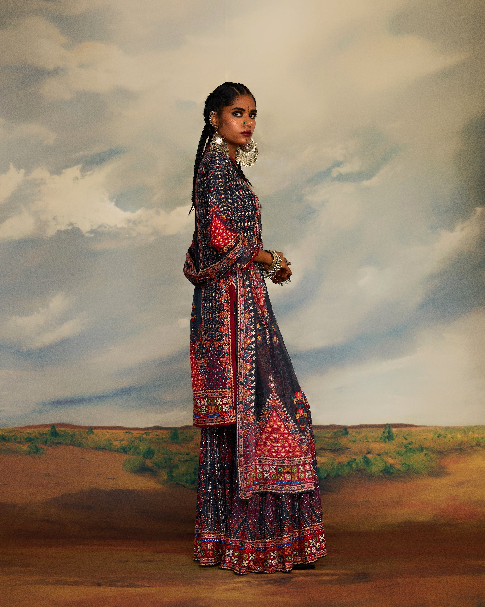 Kutch : Radha/Sharara - Charcoal