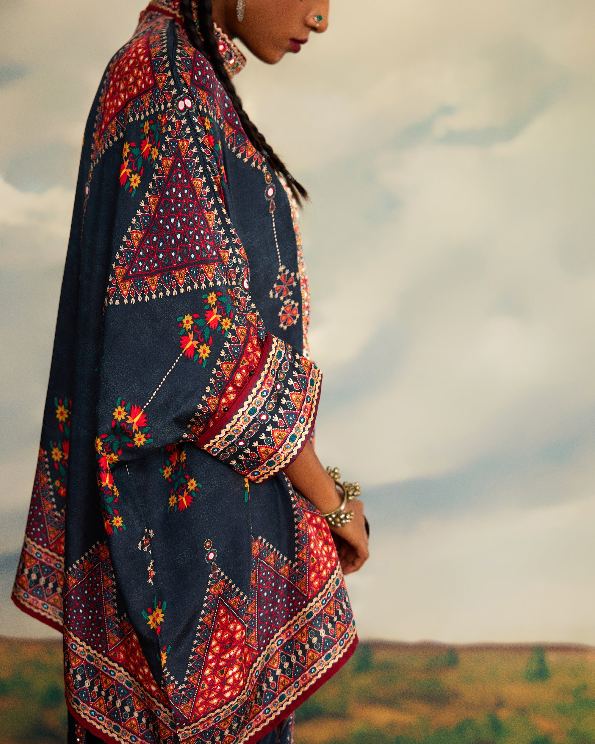 Kutch : Chanel/Afghan (emb) - Charcoal