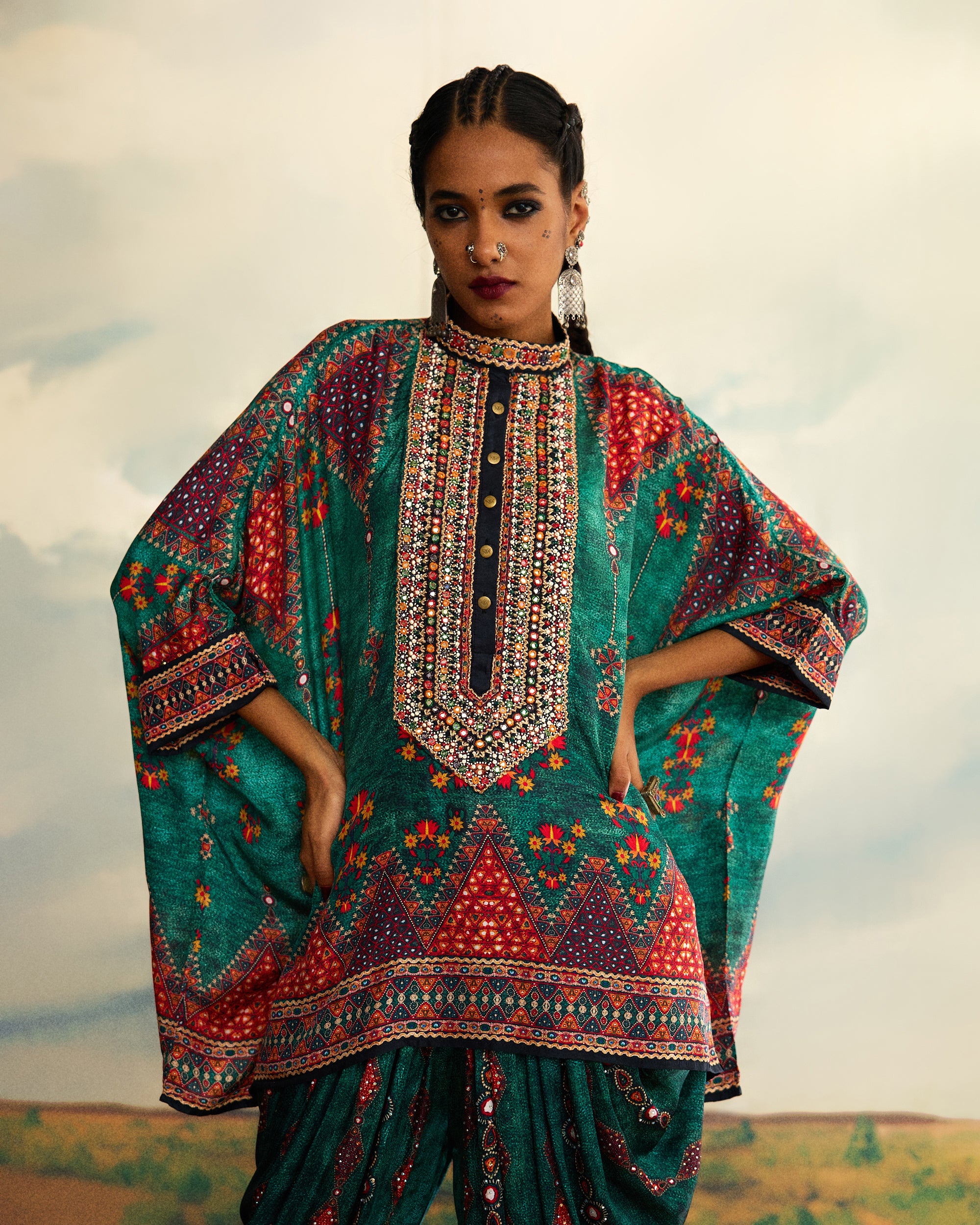 Kutch : Chanel/Afghan (emb) - Teal