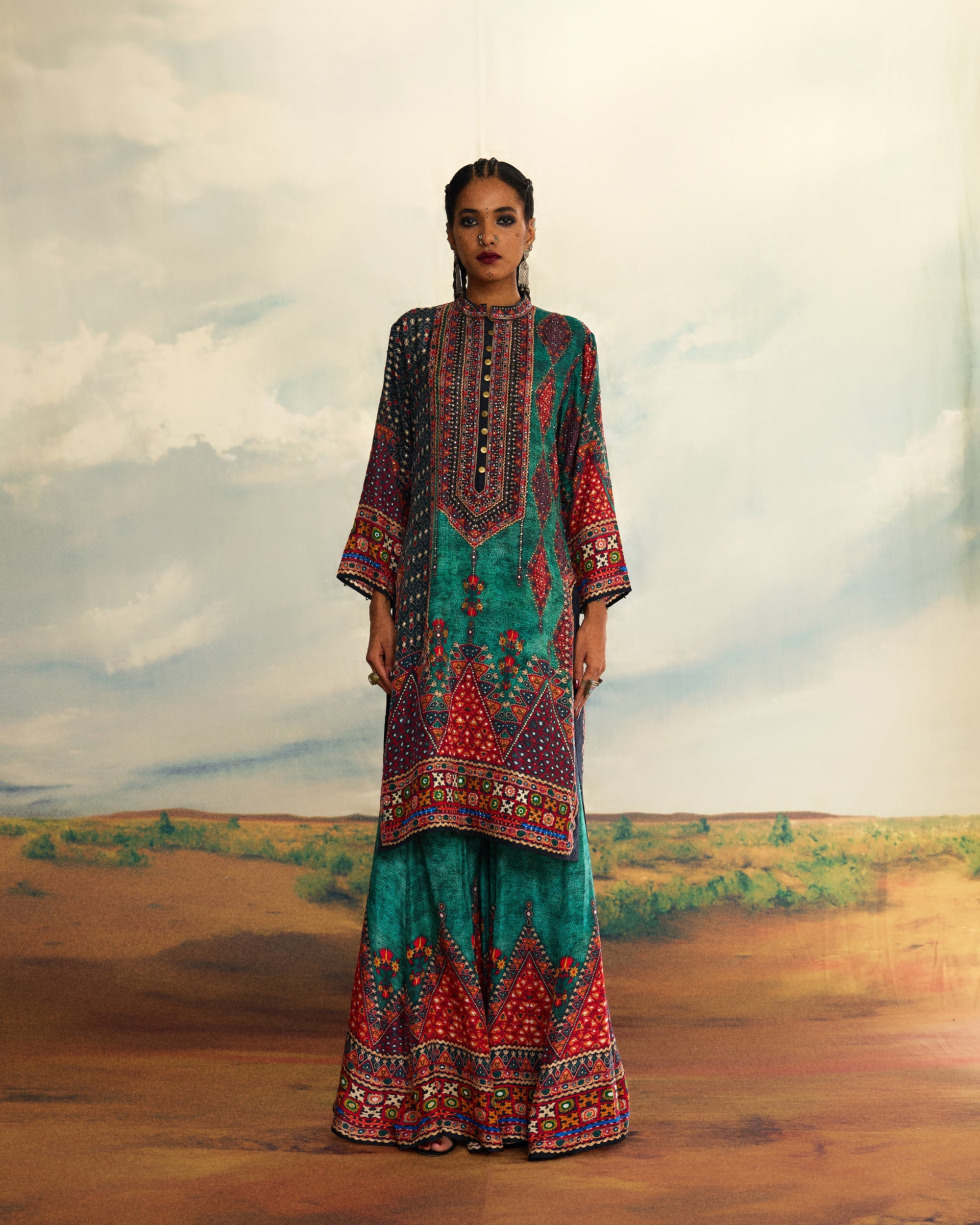 Kutch : Radha/Gharara - Teal