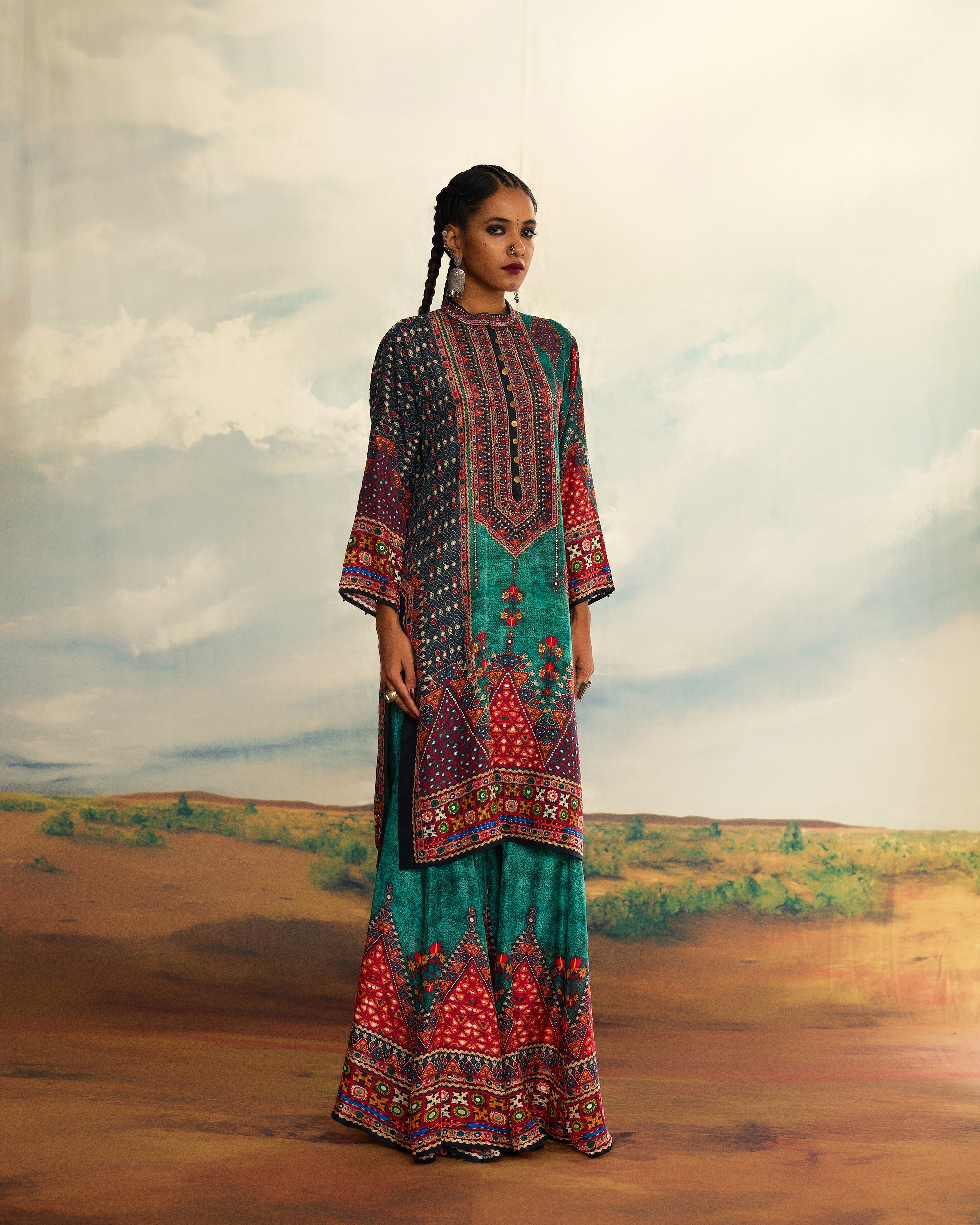 Kutch : Radha/Gharara - Teal