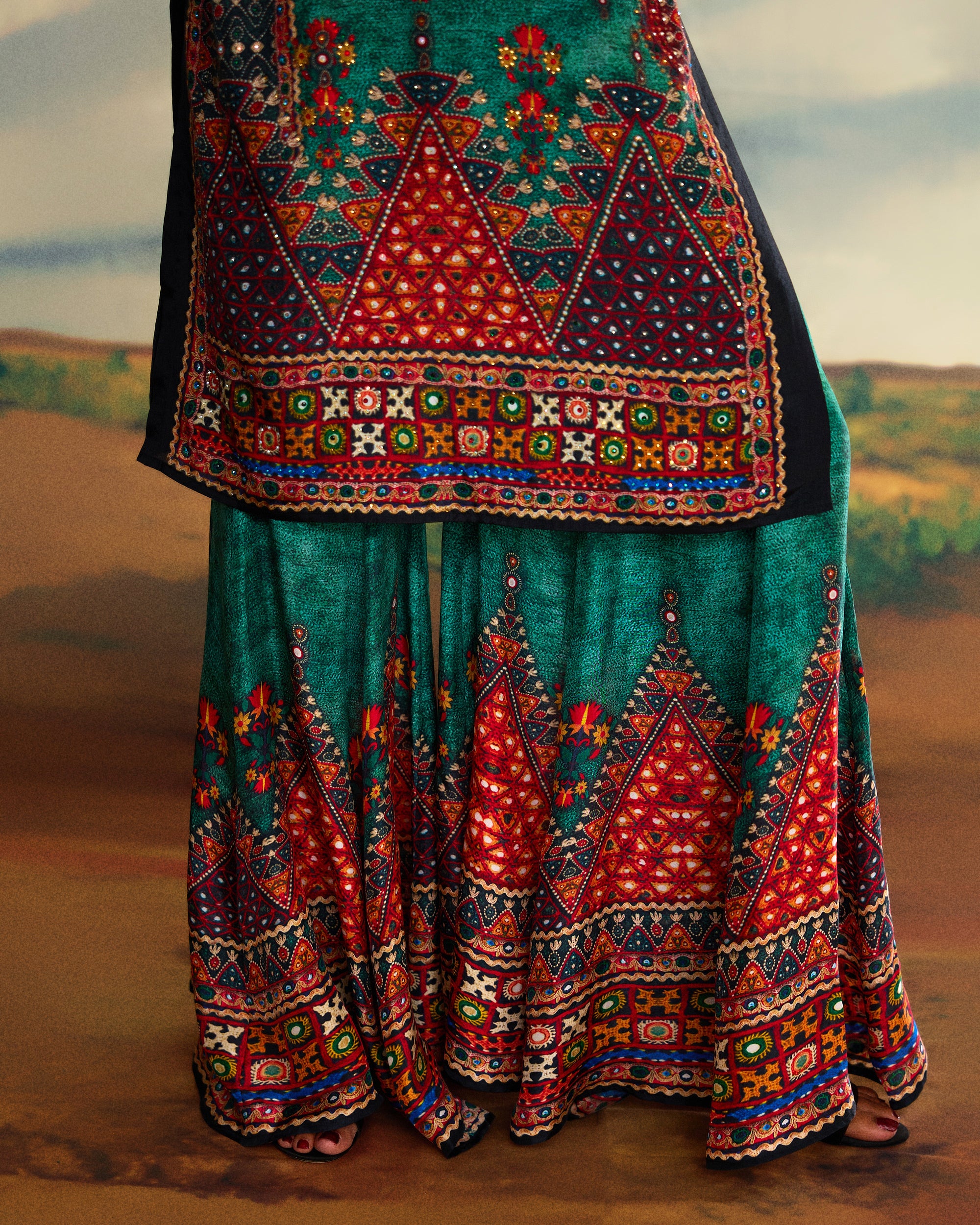 Kutch : Radha/Gharara - Teal