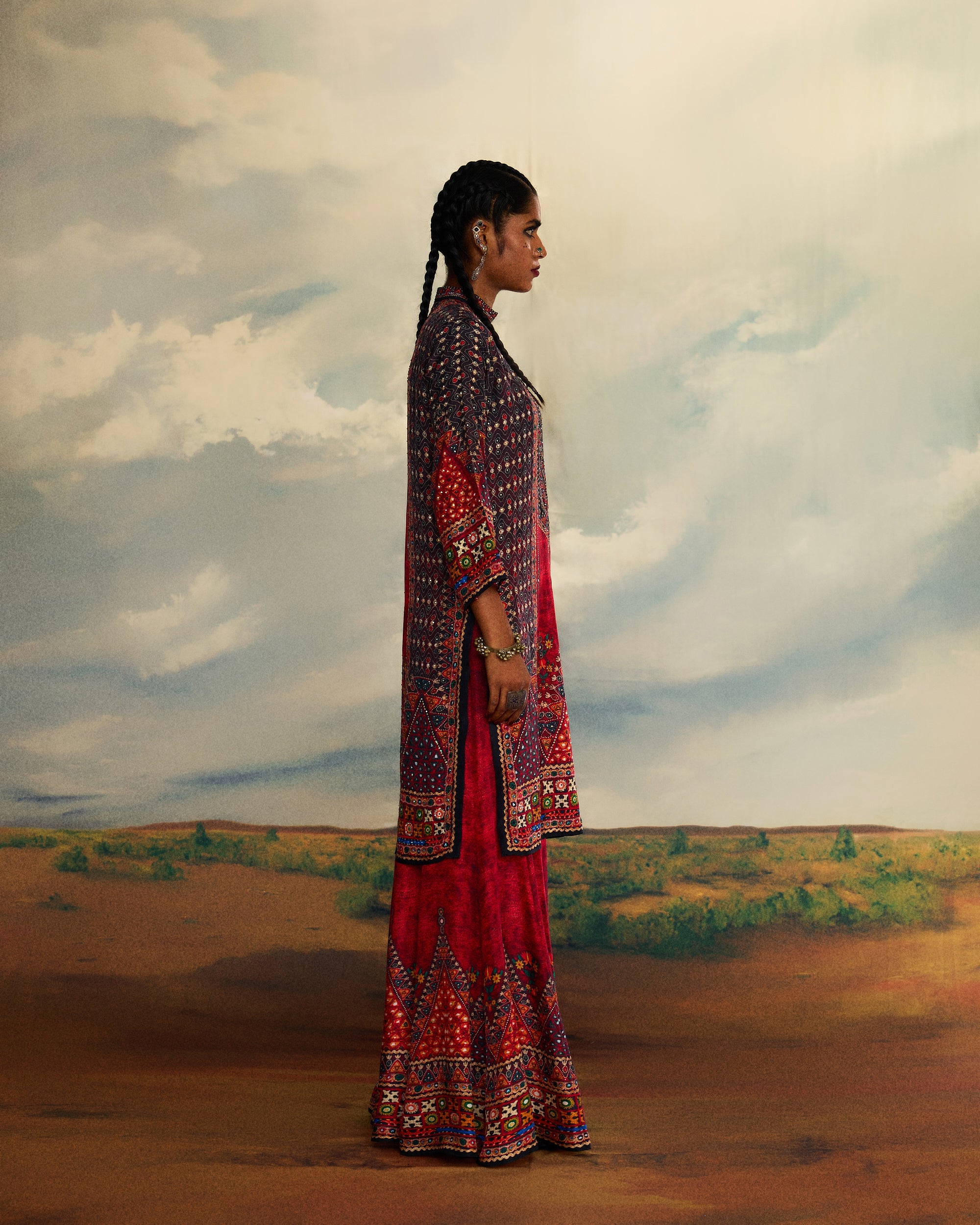Kutch : Radha/Gharara - Red