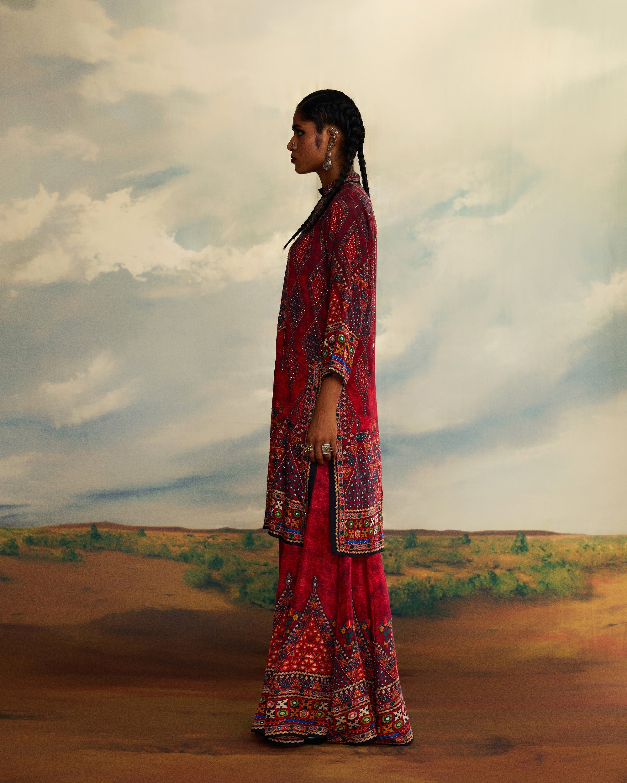 Kutch : Radha/Gharara - Red