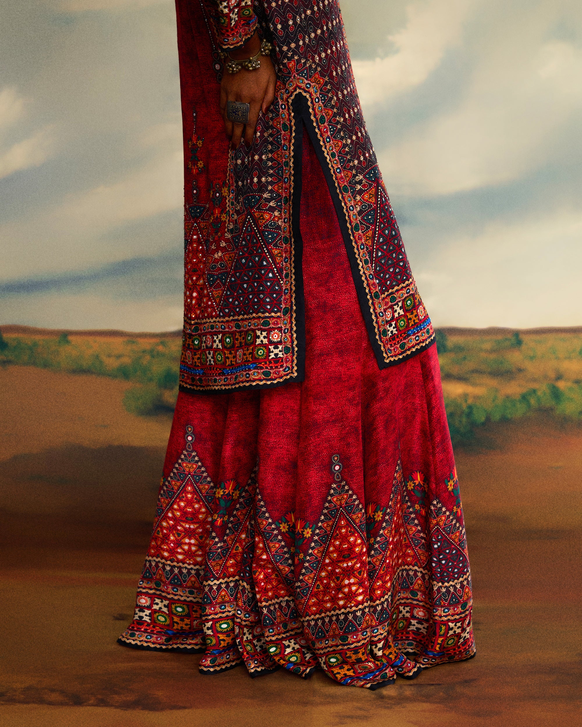 Kutch : Radha/Gharara - Red