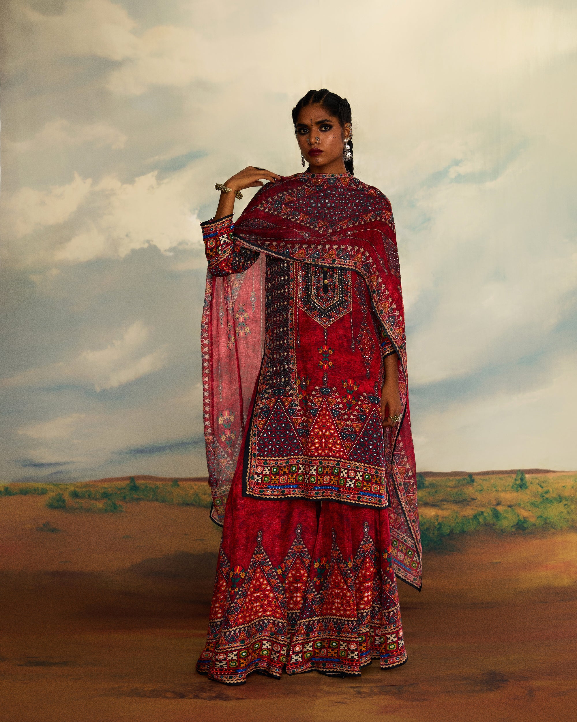 Kutch : Radha/Gharara - Red