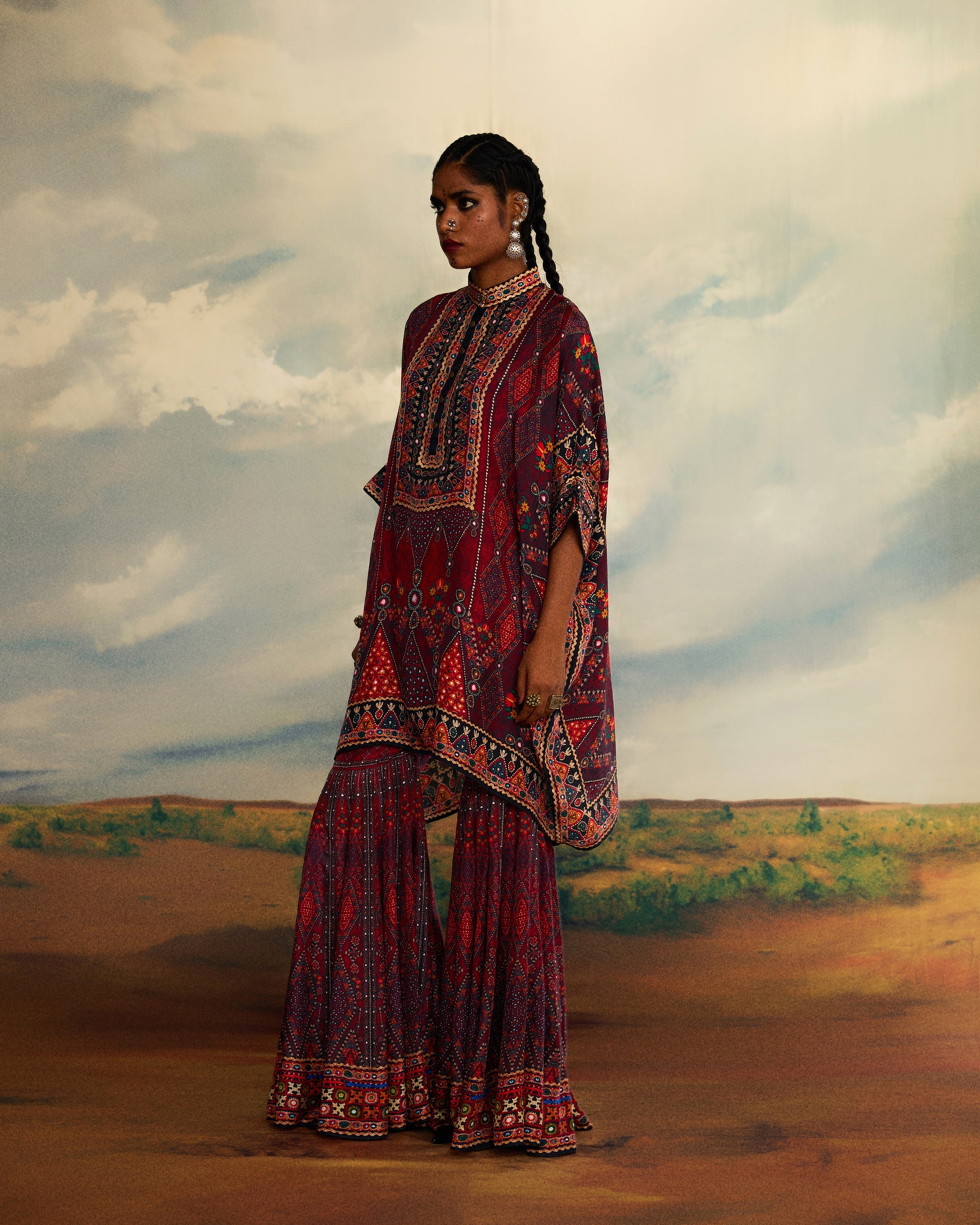 Kutch : Chanel 36"/Sharara - Red