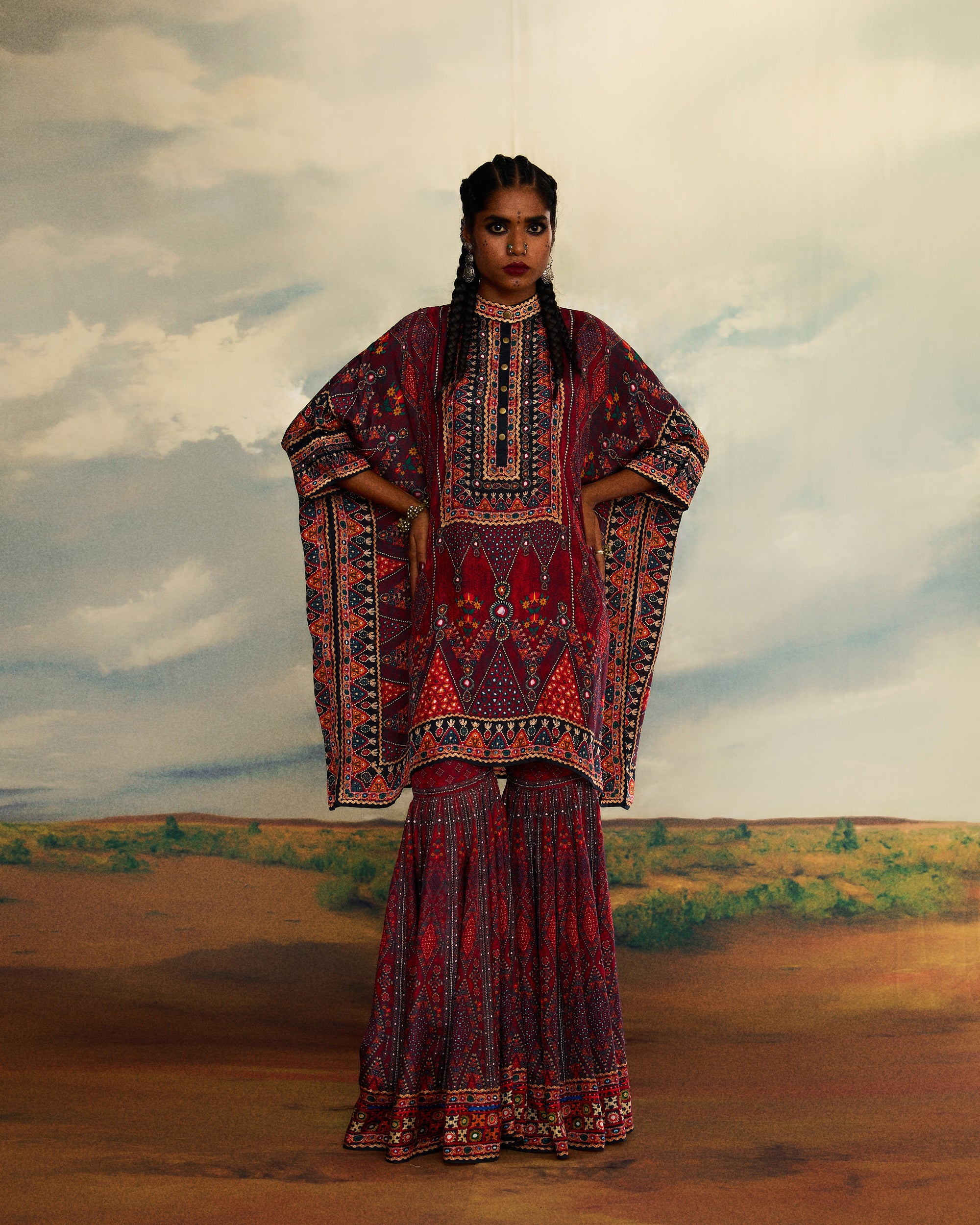 Kutch : Chanel 36"/Sharara - Red