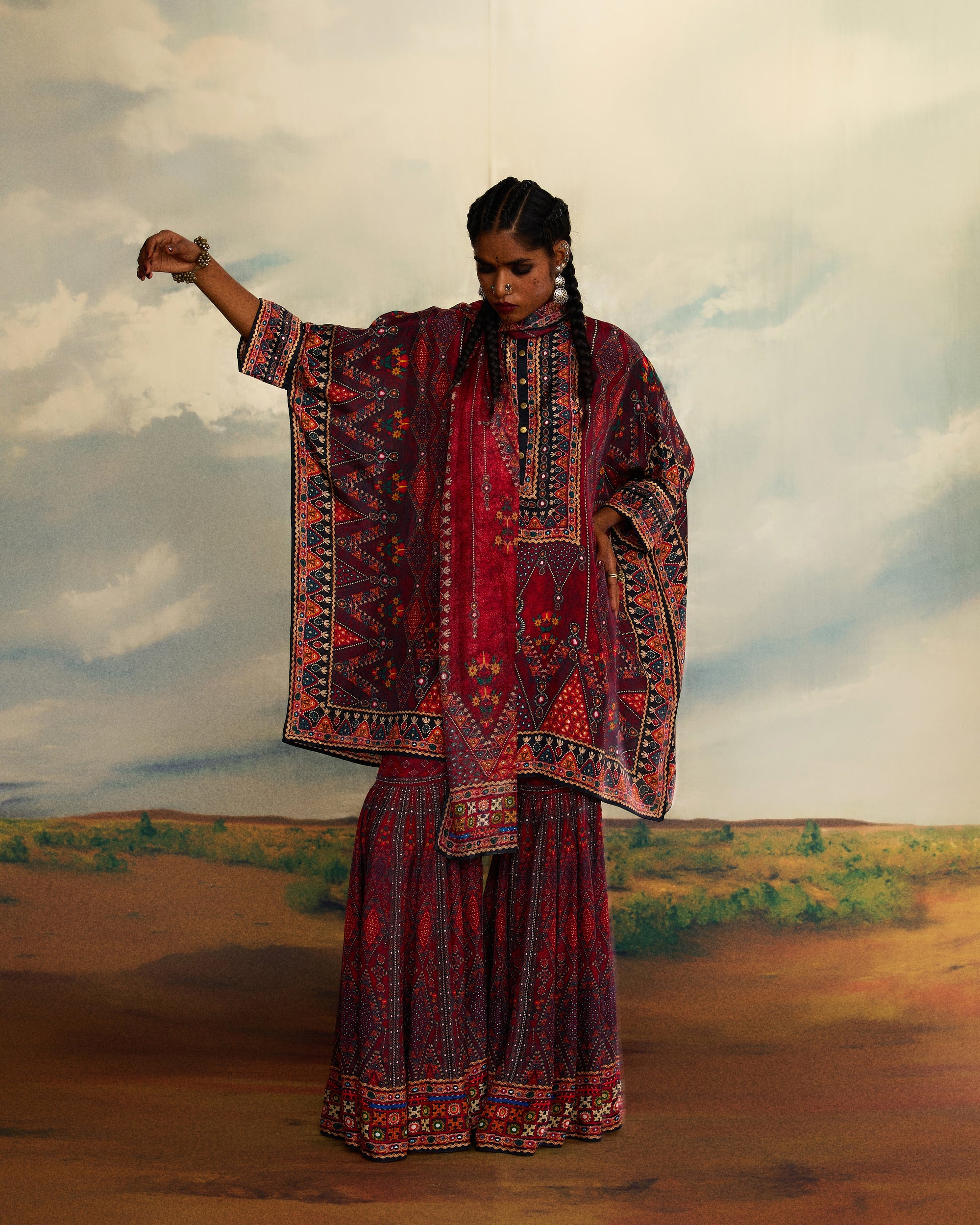 Kutch : Chanel 36"/Sharara - Red