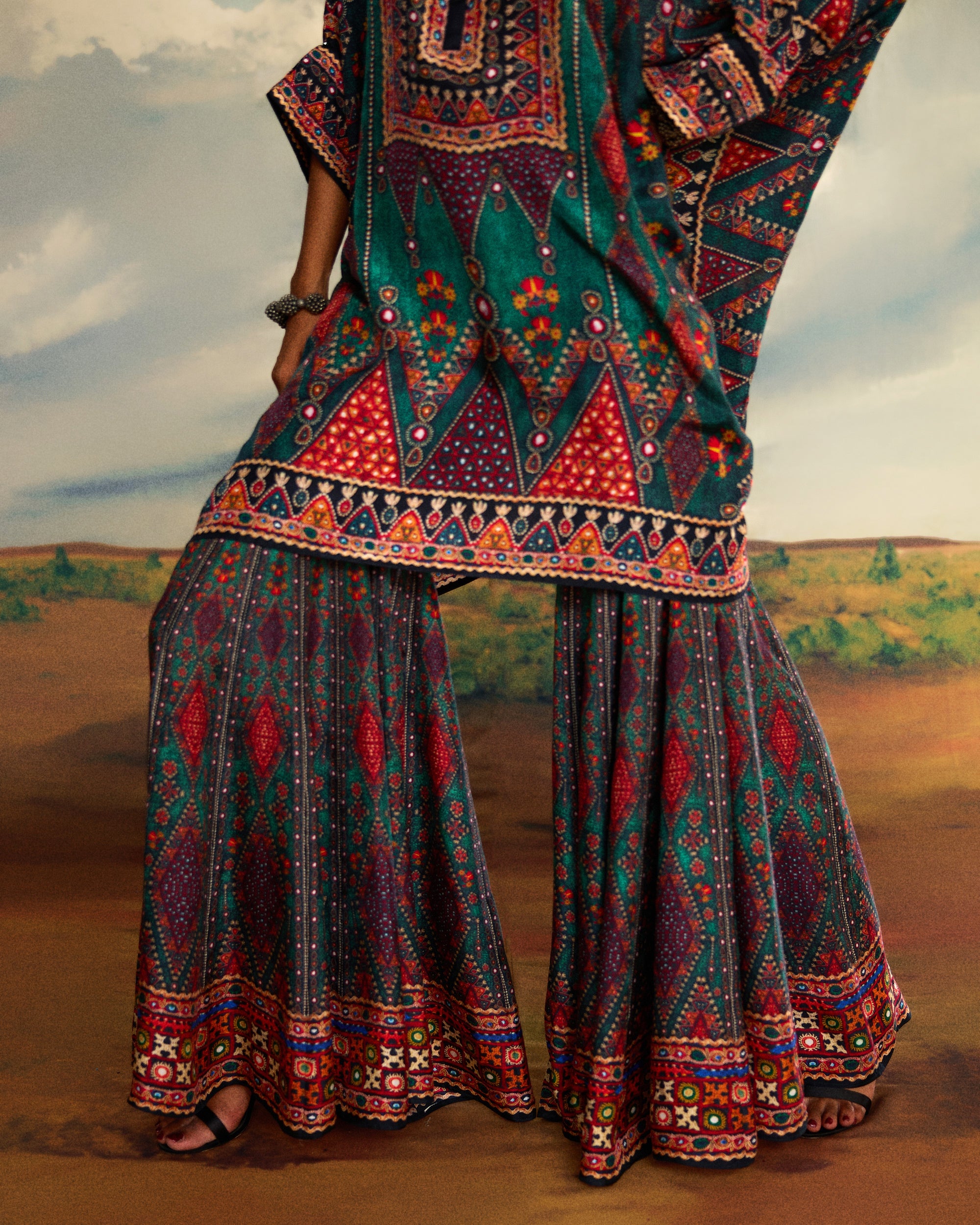 Kutch : Chanel 36"/Sharara - Teal