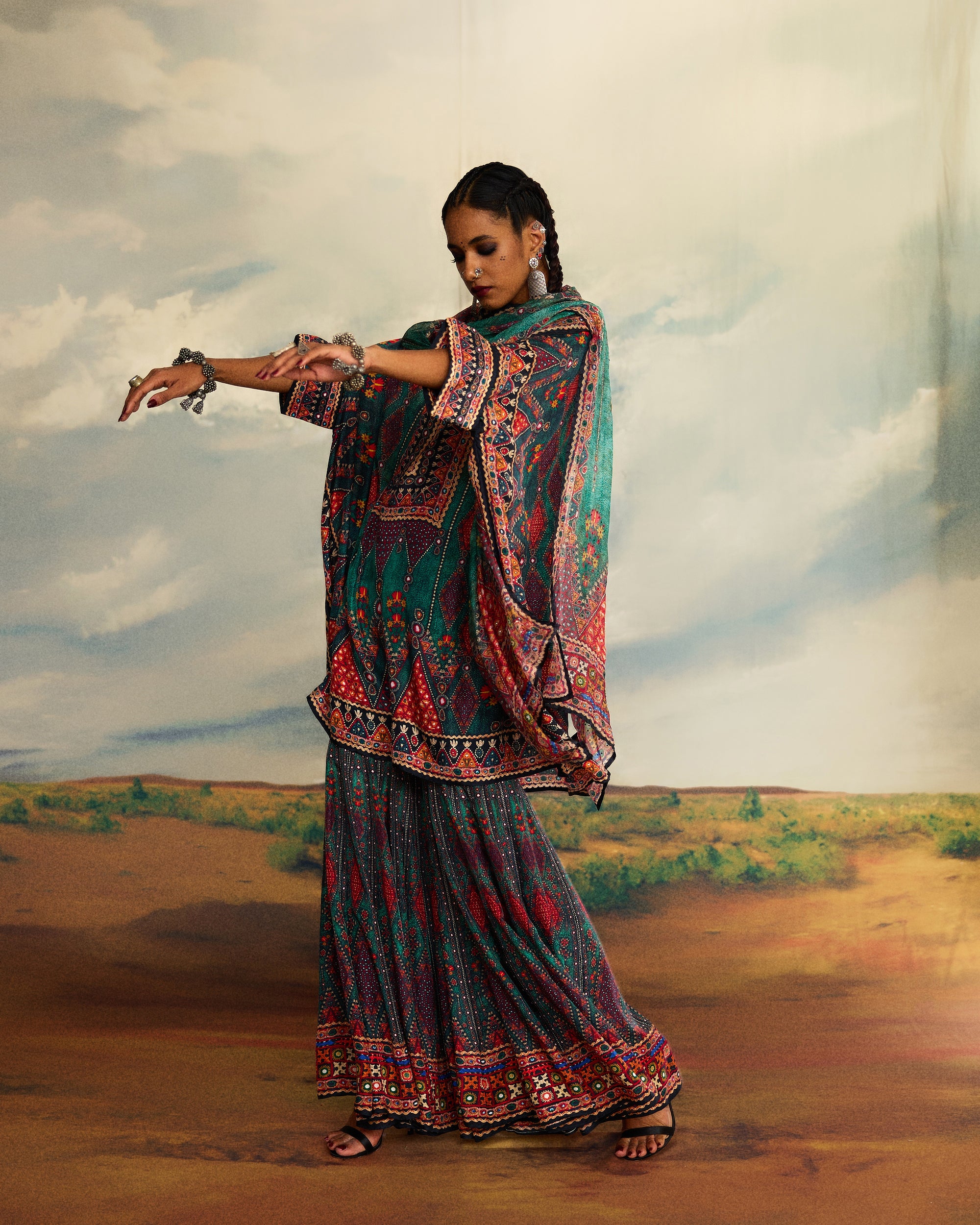 Kutch : Chanel 36"/Sharara - Teal