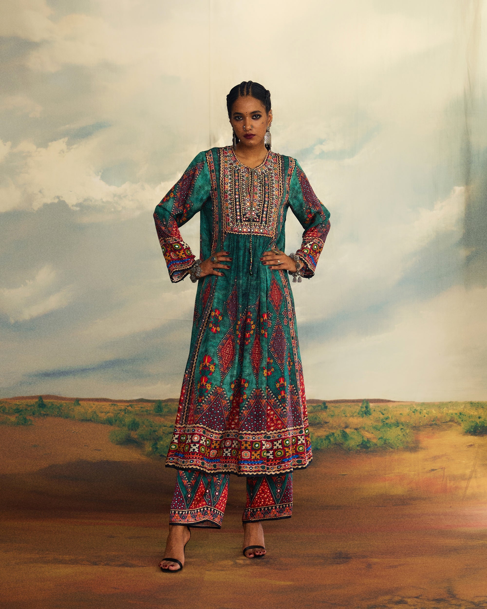 Kutch : Anisha - Teal