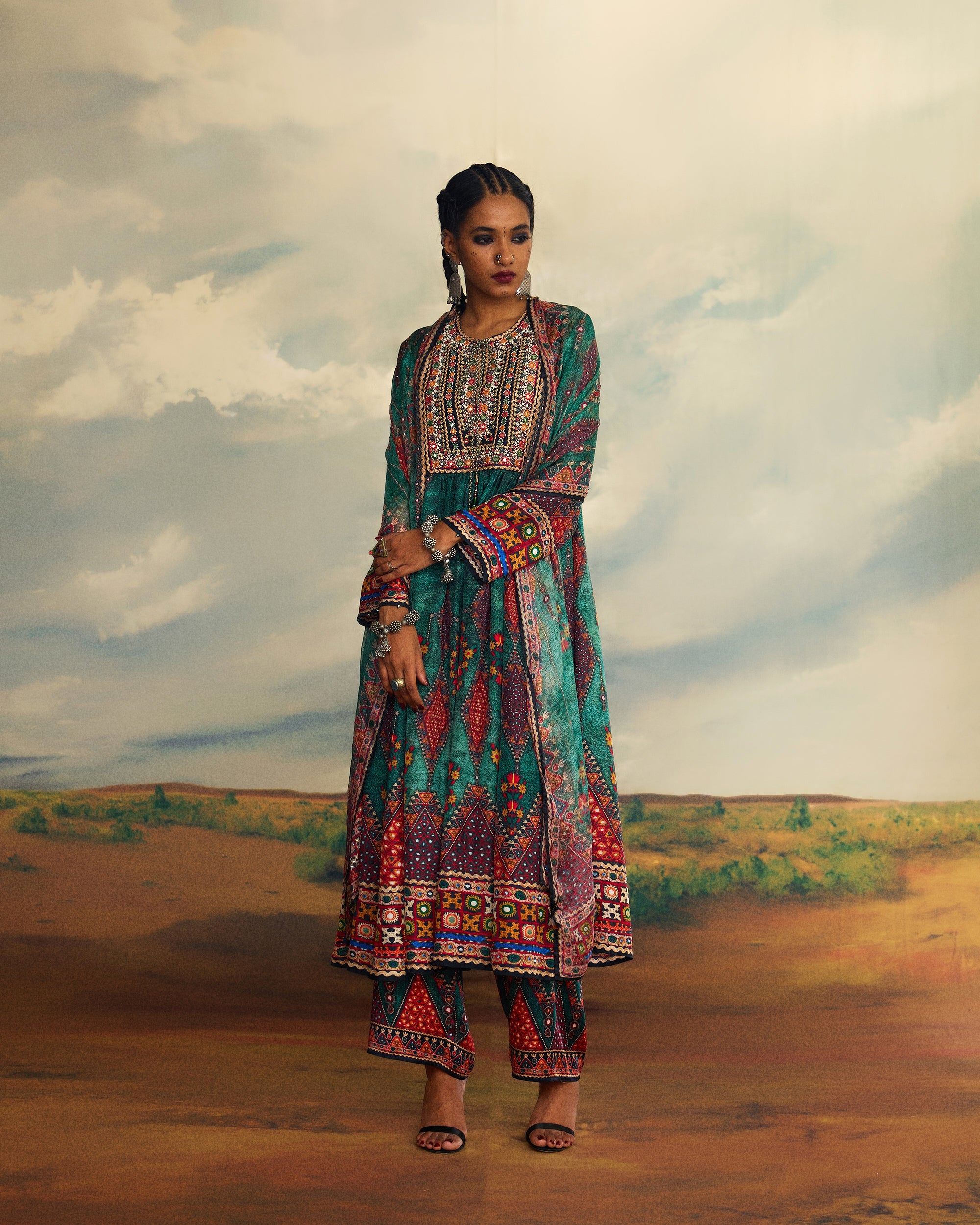Kutch : Anisha - Teal