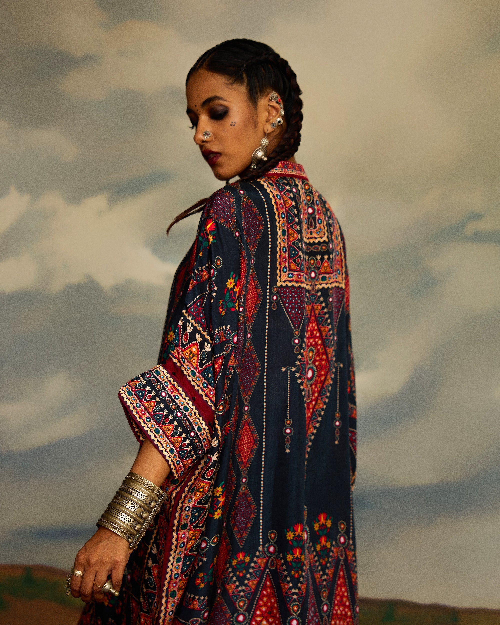 Kutch : Chanel 36"/Gharara - Charcoal