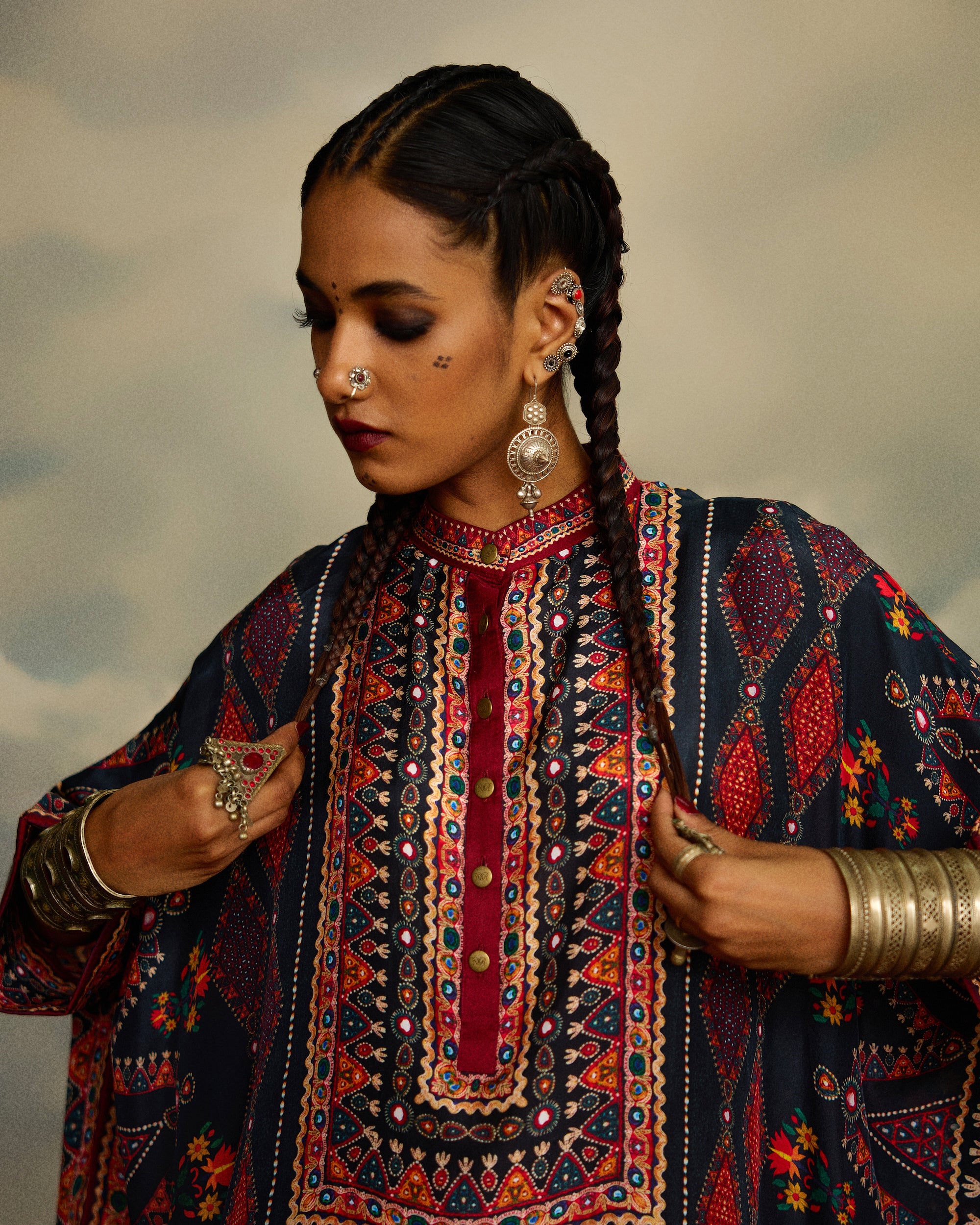 Kutch : Chanel 36"/Gharara - Charcoal