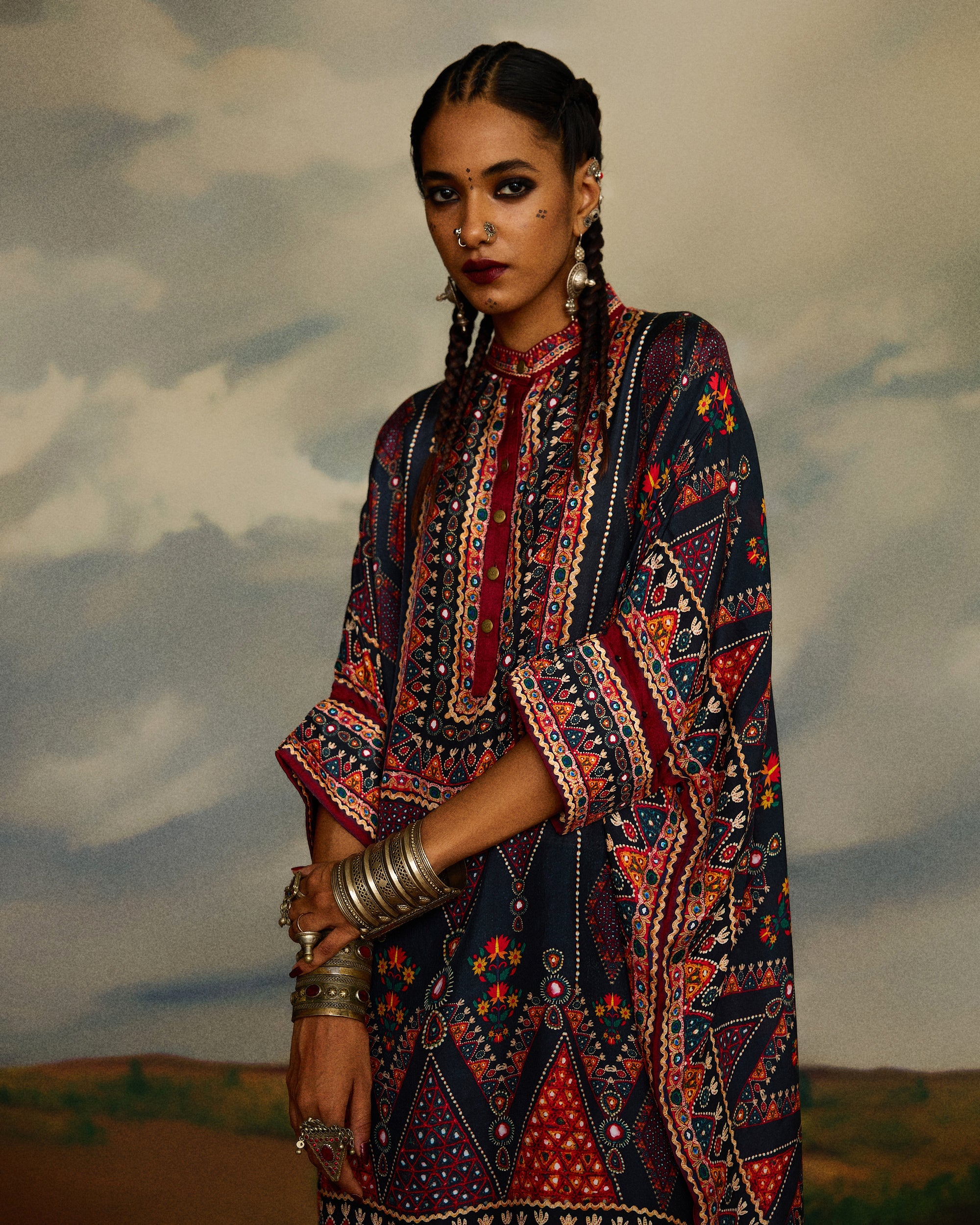 Kutch : Chanel 36"/Gharara - Charcoal