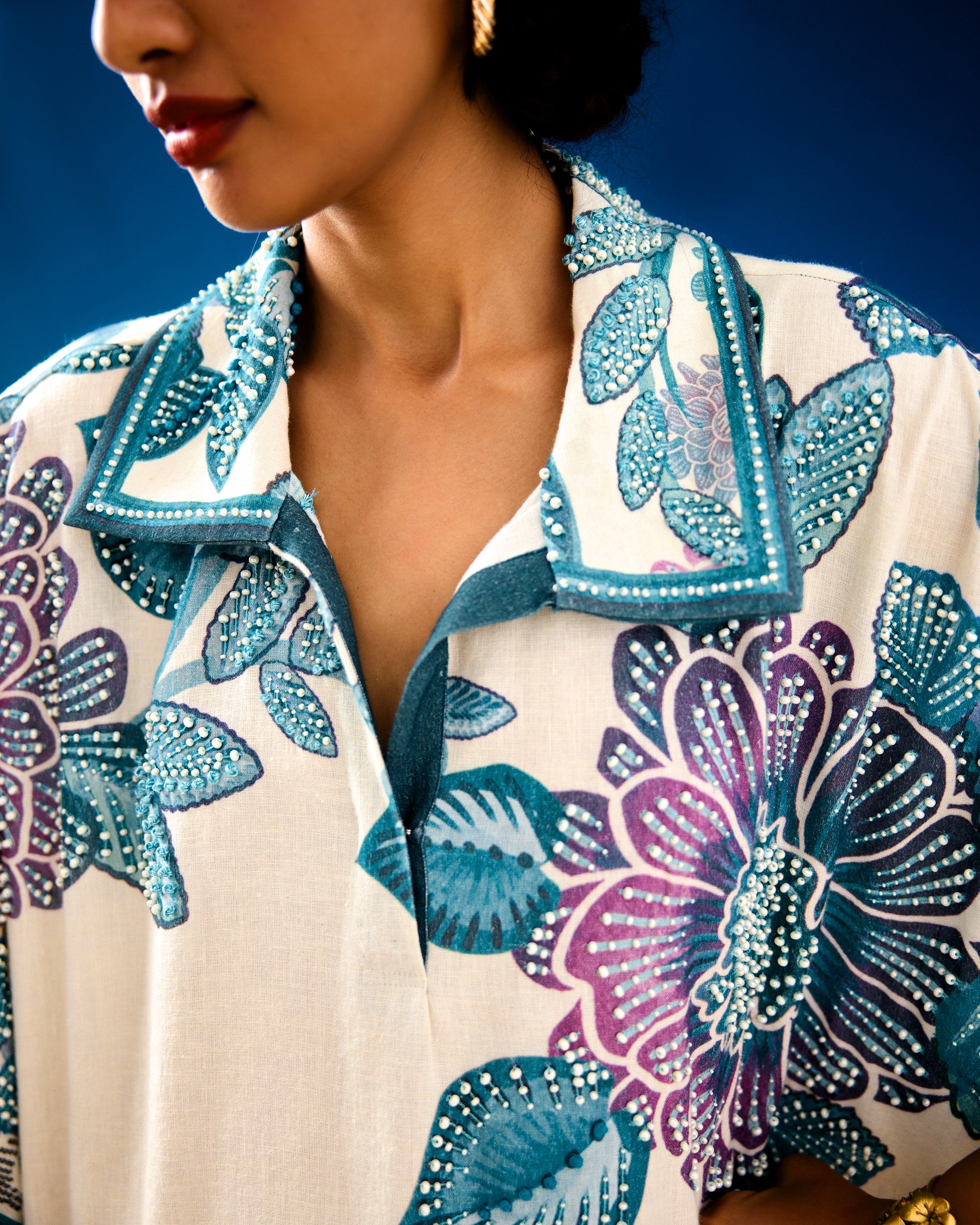 Jamaica : Brianna - Ivory/Blue