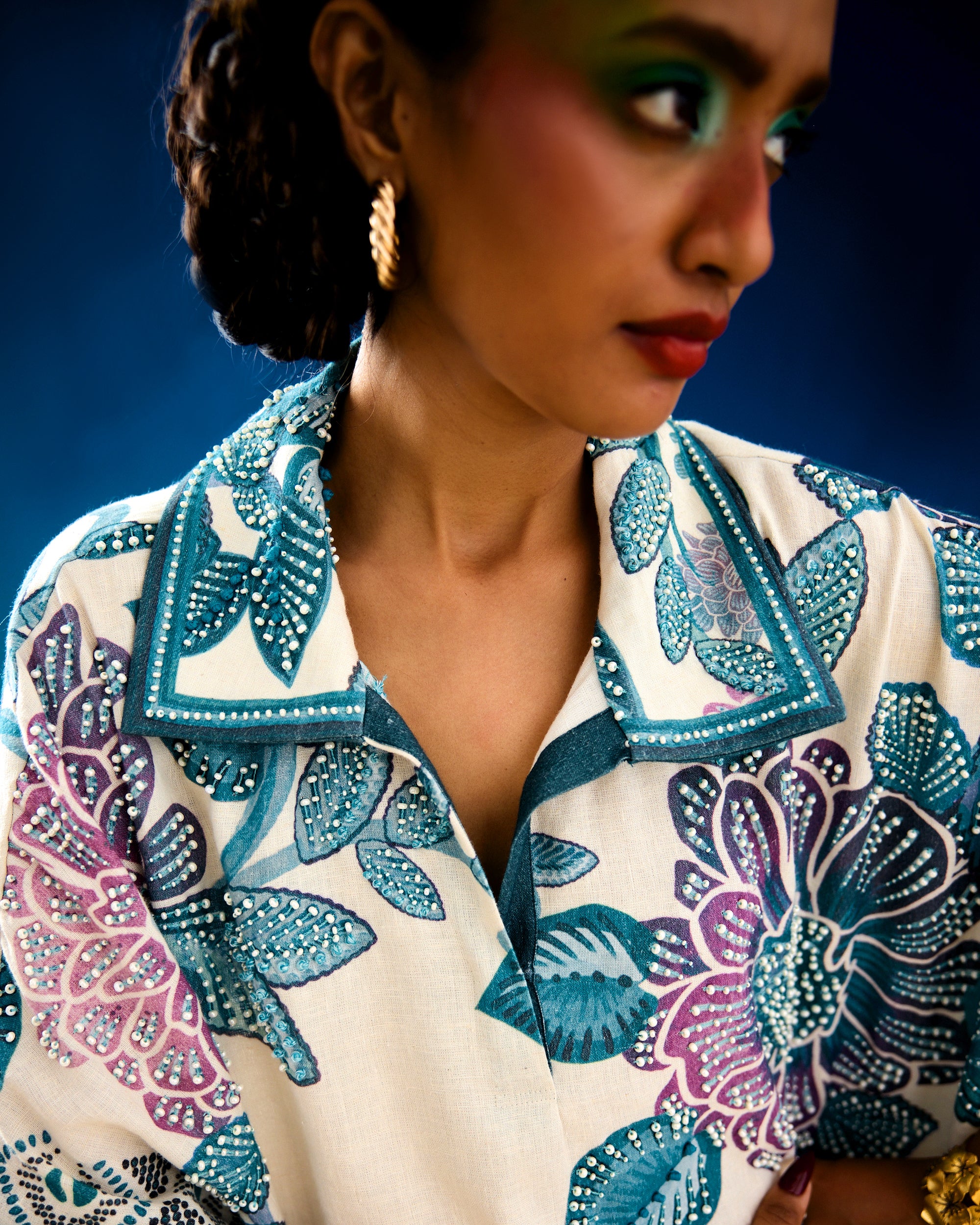 Jamaica : Brianna - Ivory/Blue