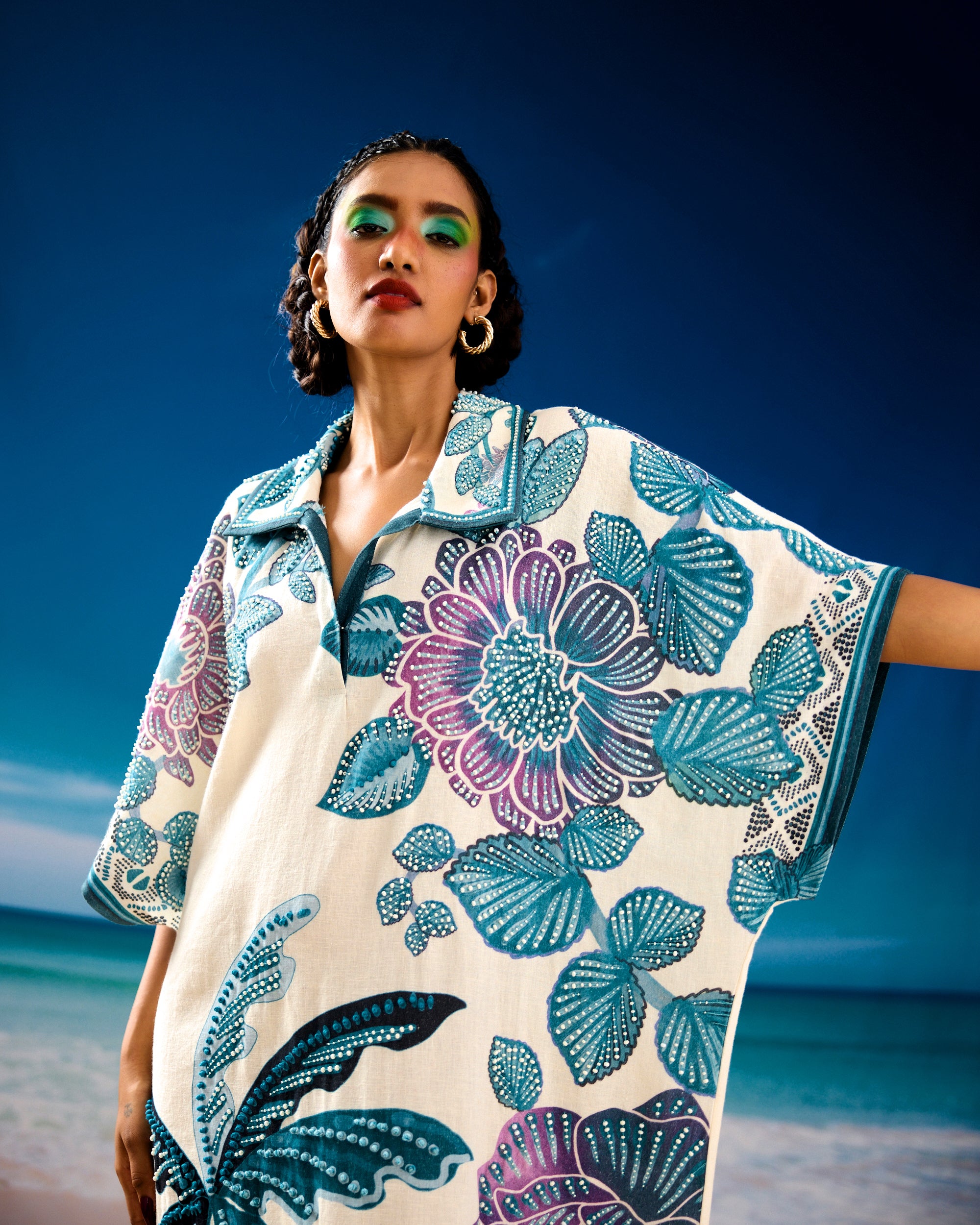 Jamaica : Brianna - Ivory/Blue