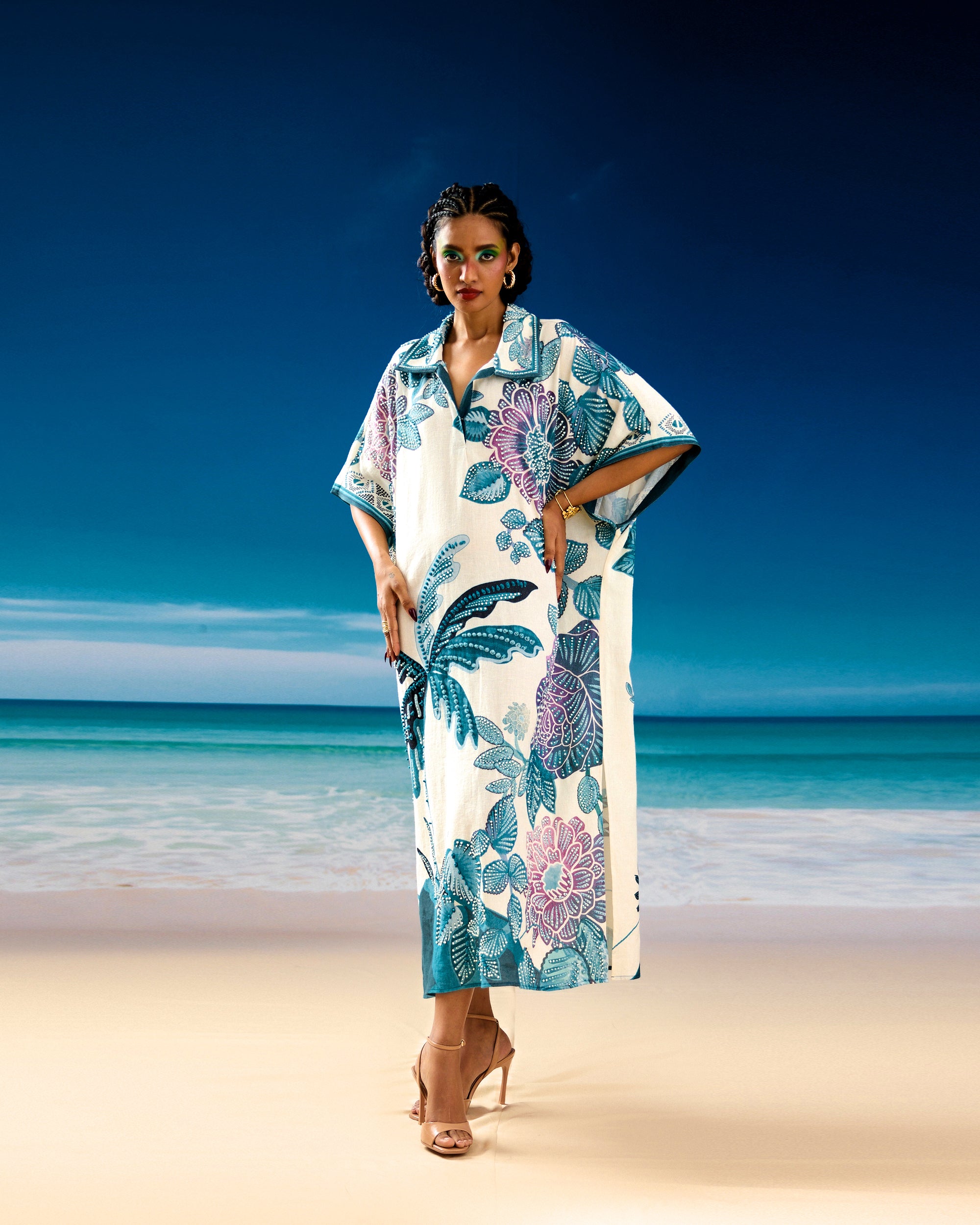 Jamaica : Brianna - Ivory/Blue