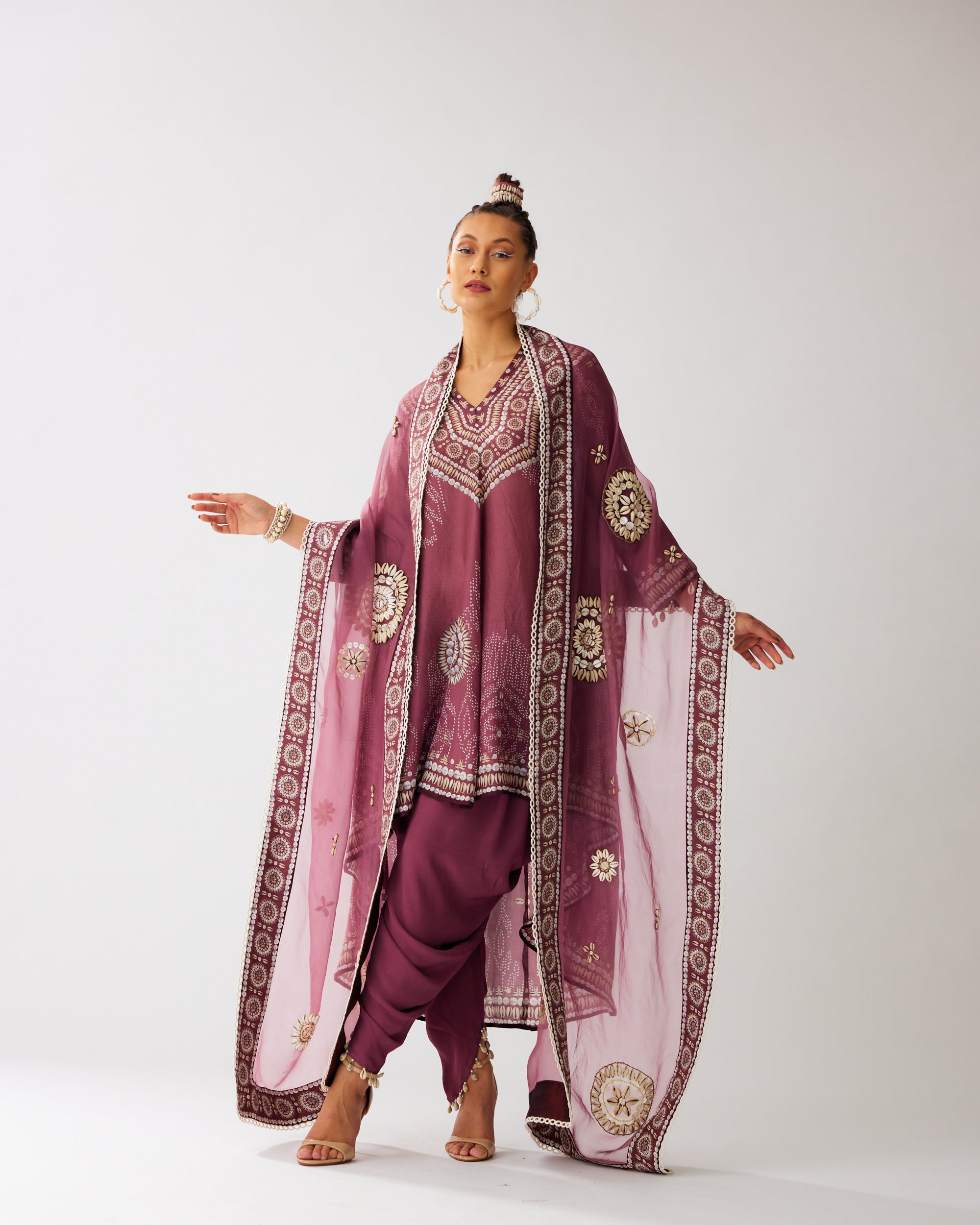 Zohra : Aarvi/Salwar - Vintage Rose