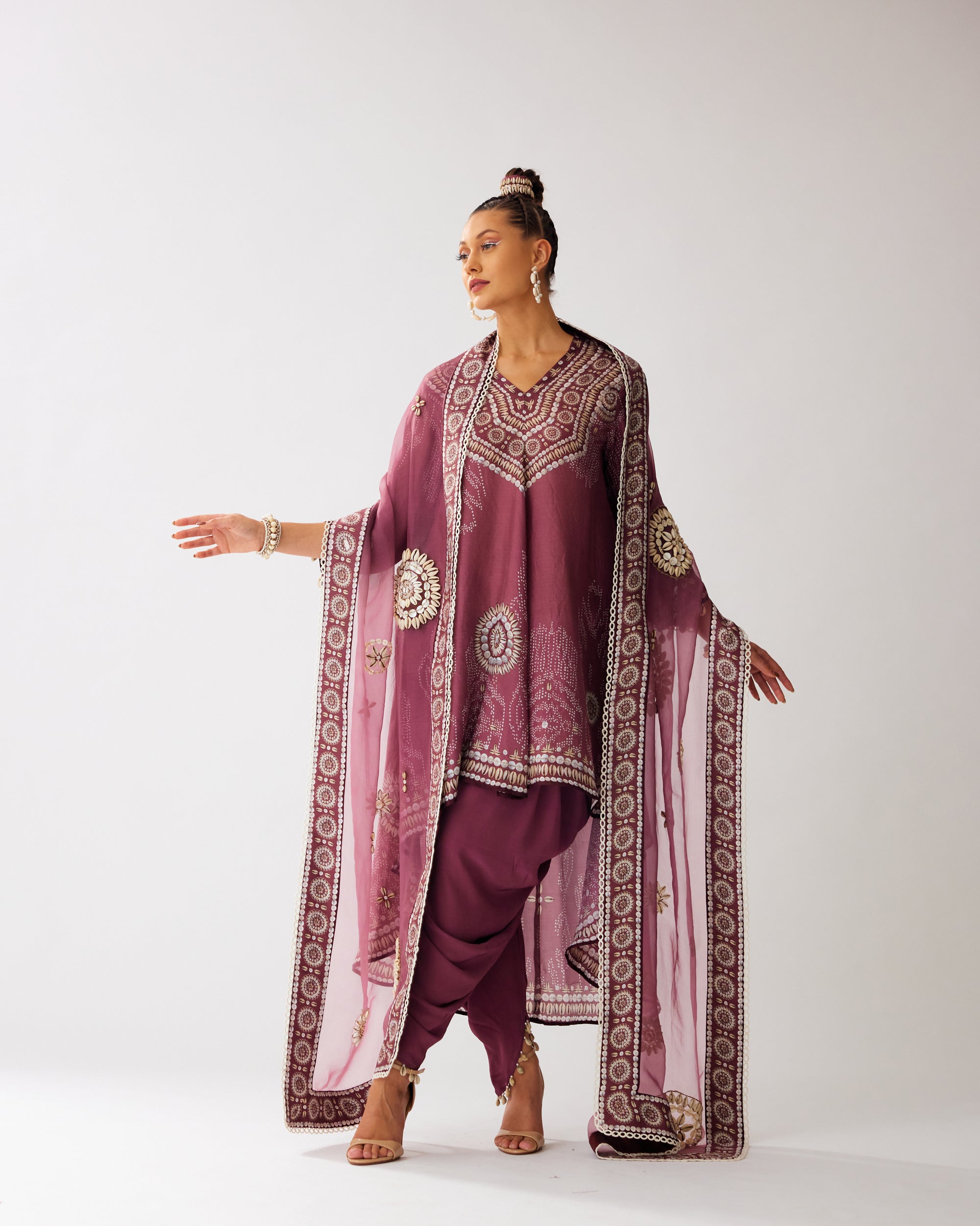 Zohra : Aarvi/Salwar - Vintage Rose