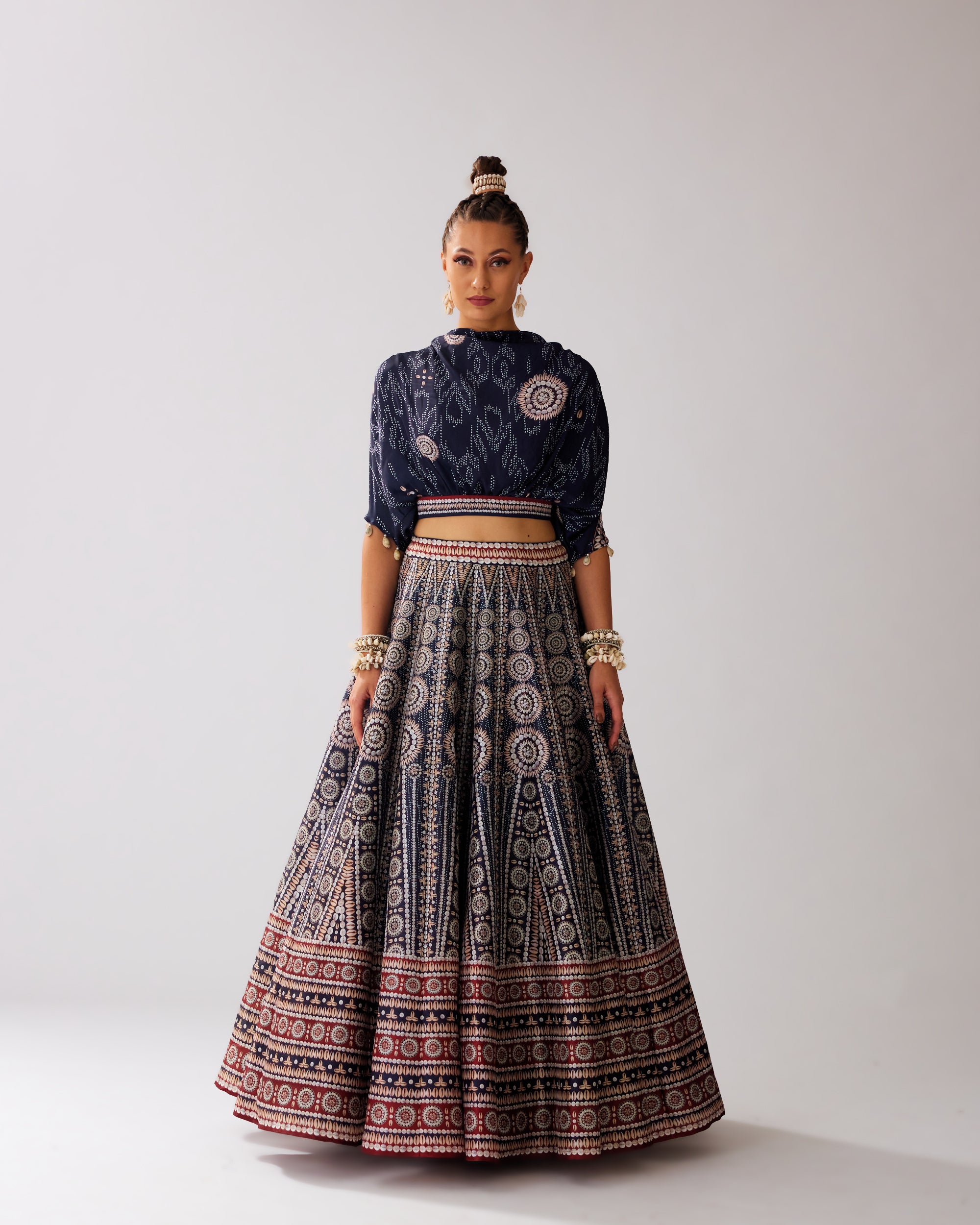 Zohra : Varsha Leela - Navy/Red