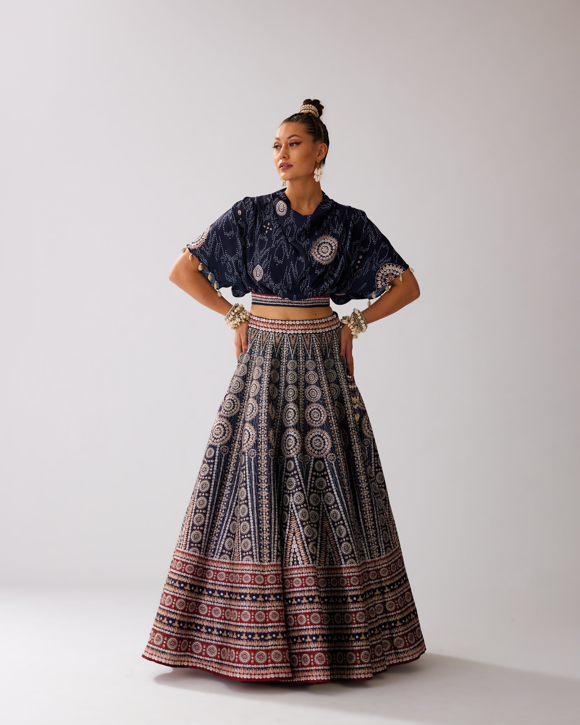 Zohra : Varsha Leela - Navy/Red