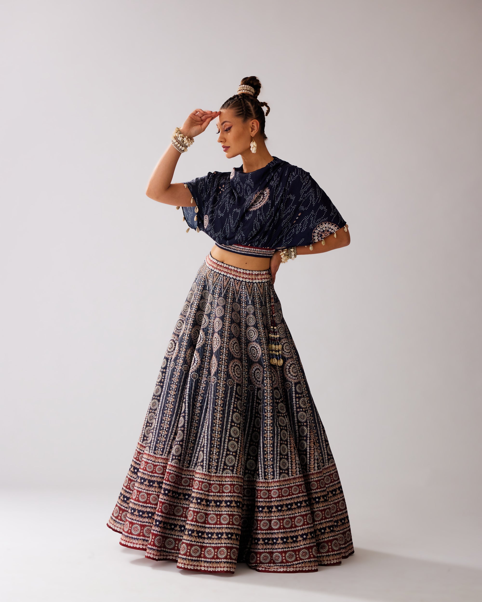 Zohra : Varsha Leela - Navy/Red