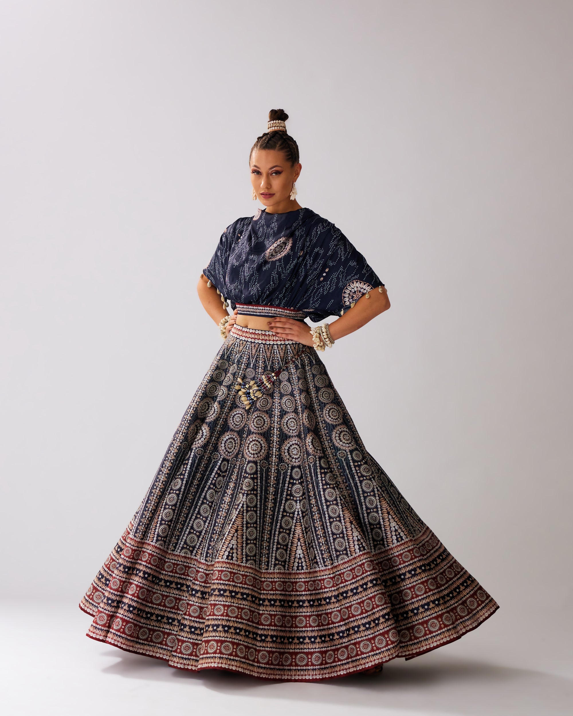 Zohra : Varsha Leela - Navy/Red