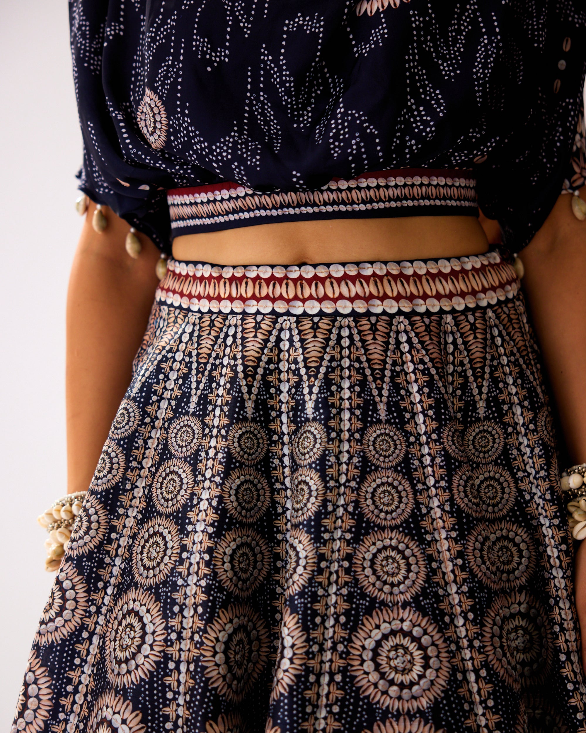 Zohra : Varsha Leela - Navy/Red