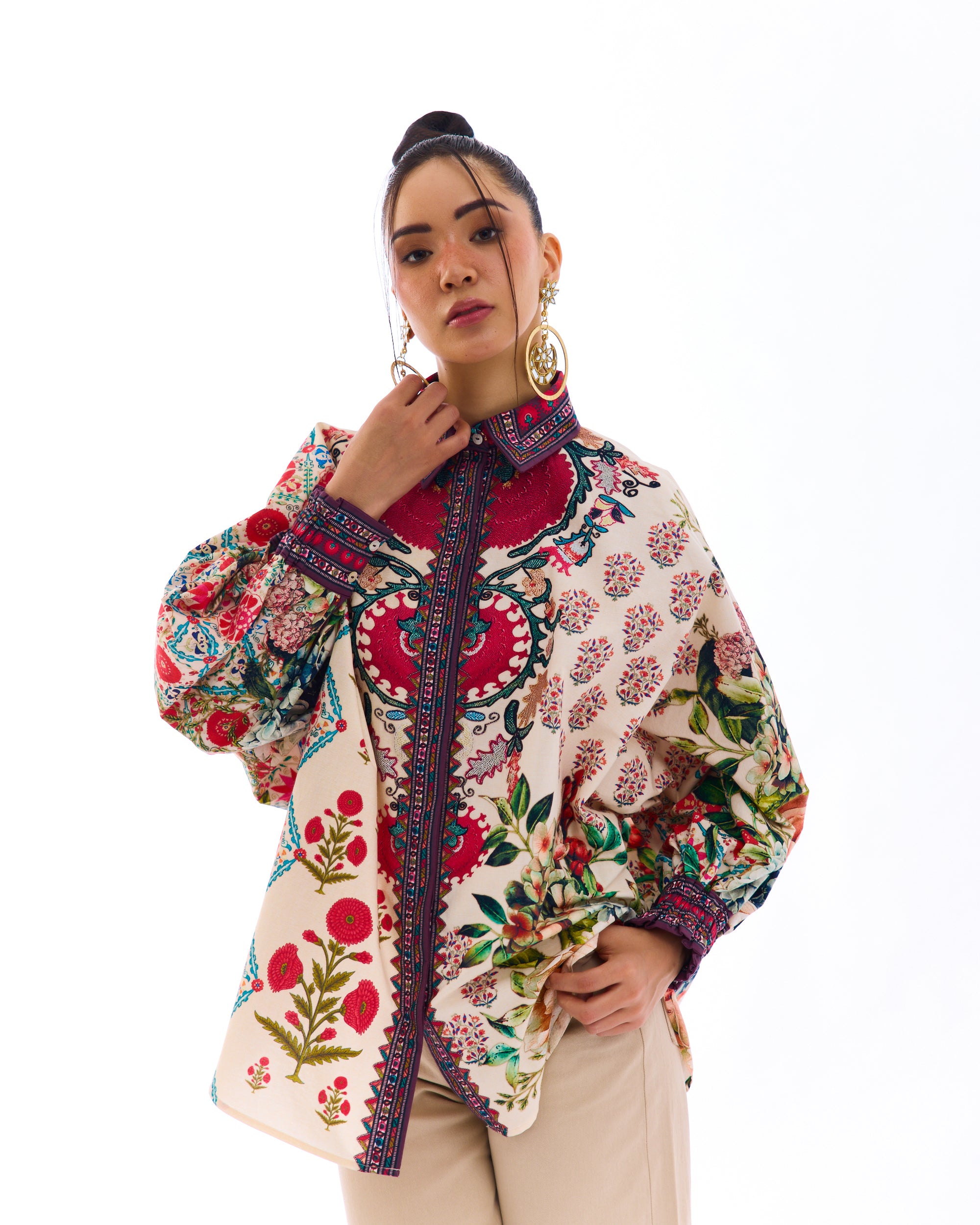 J'adore : Faiza - Ivory/Maroon