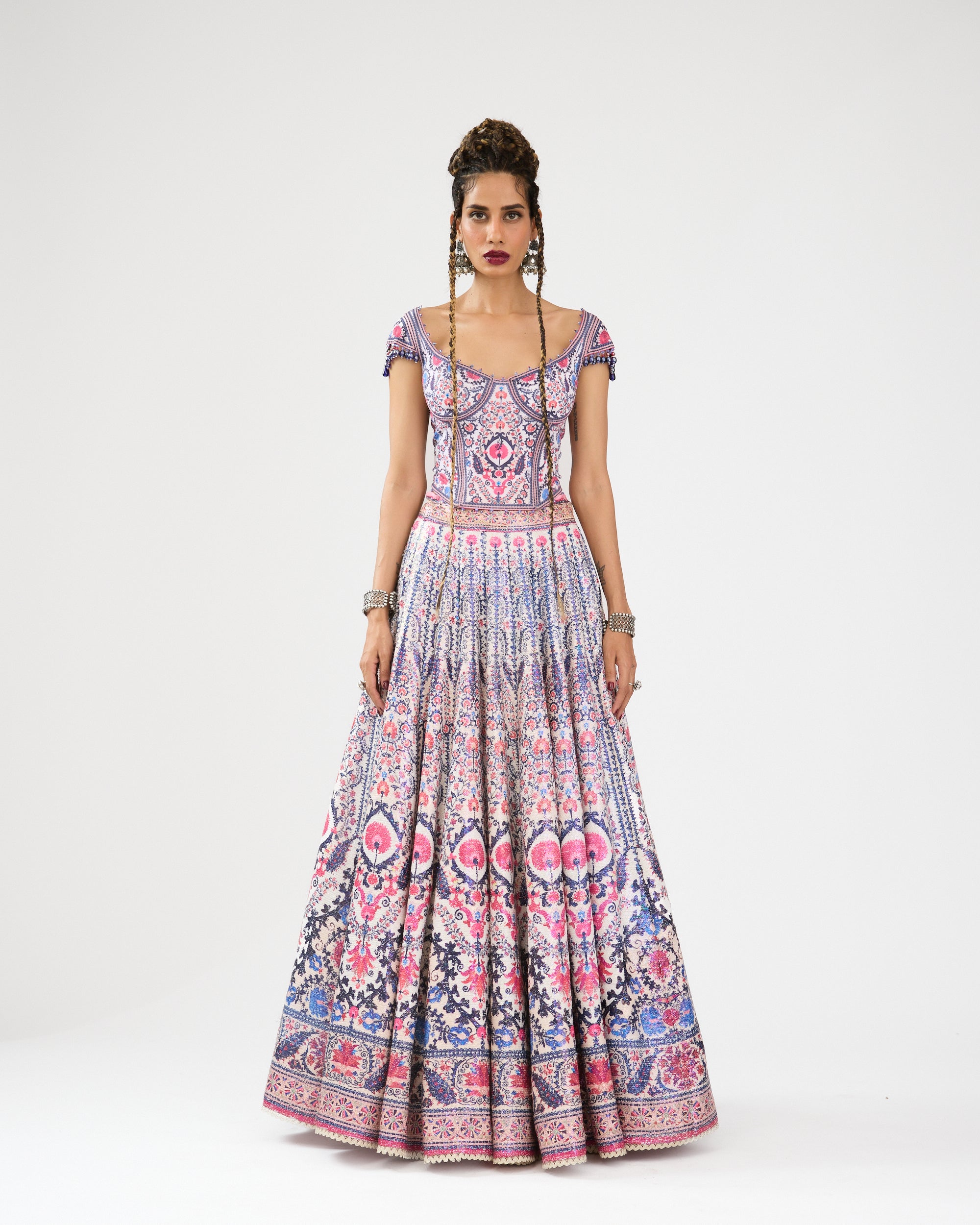 A Bukhara Summer : Leela/Corset - Ivory/Pink