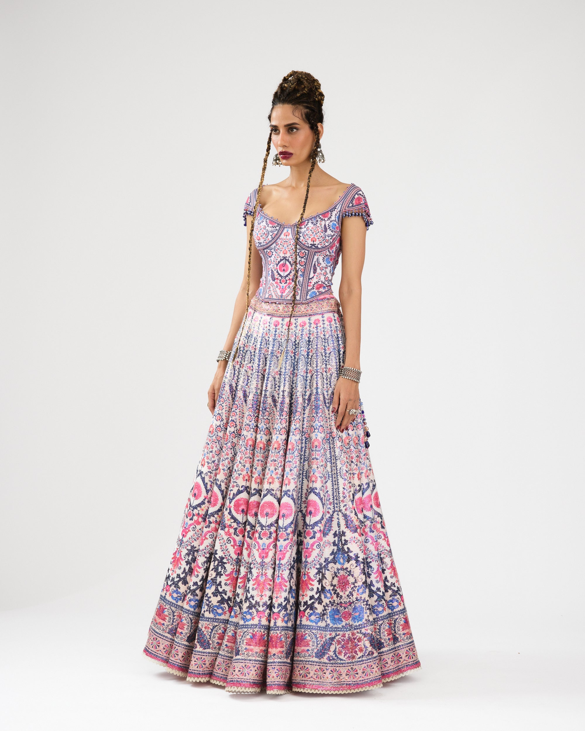 A Bukhara Summer : Leela/Corset - Ivory/Pink