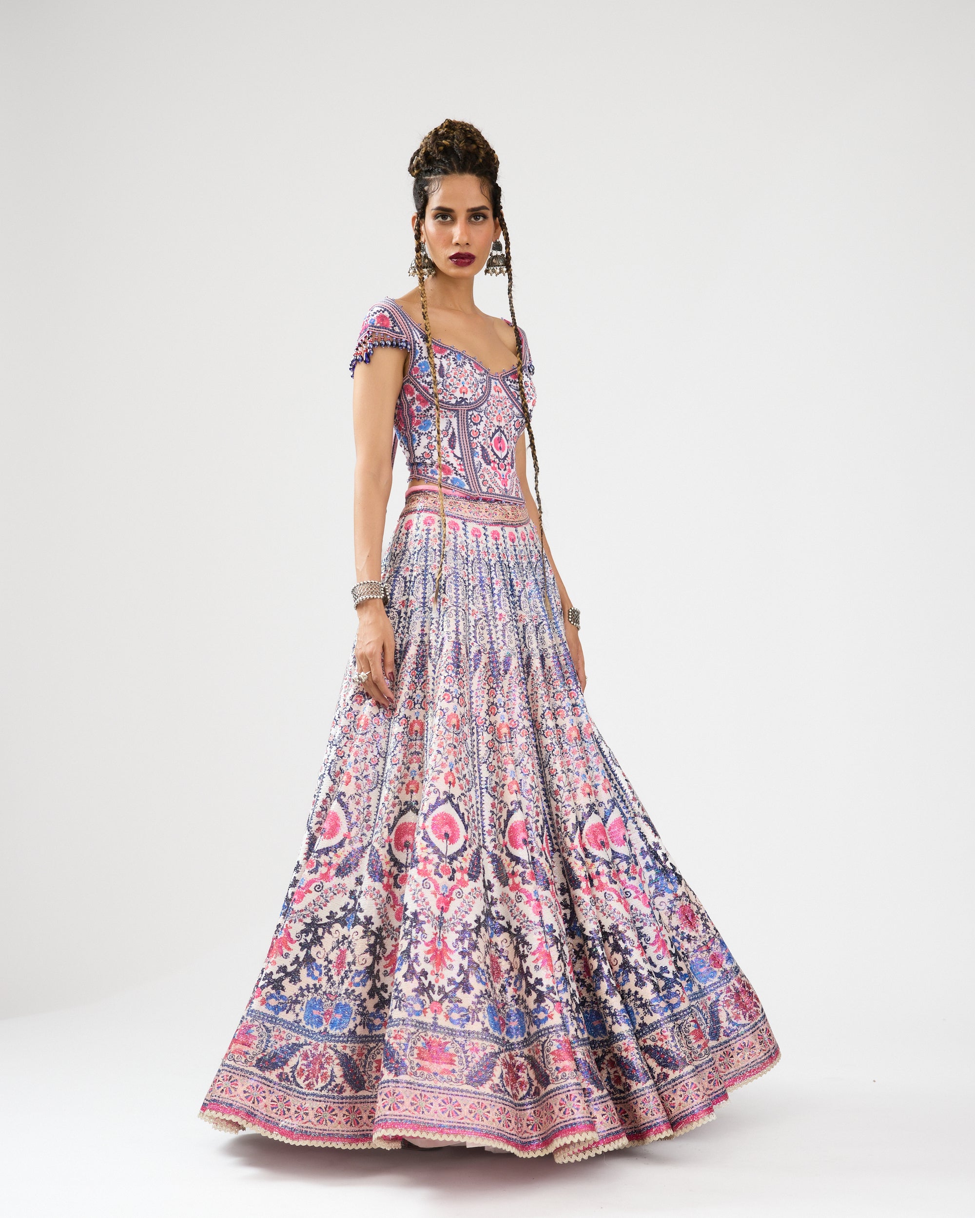 A Bukhara Summer : Leela/Corset - Ivory/Pink