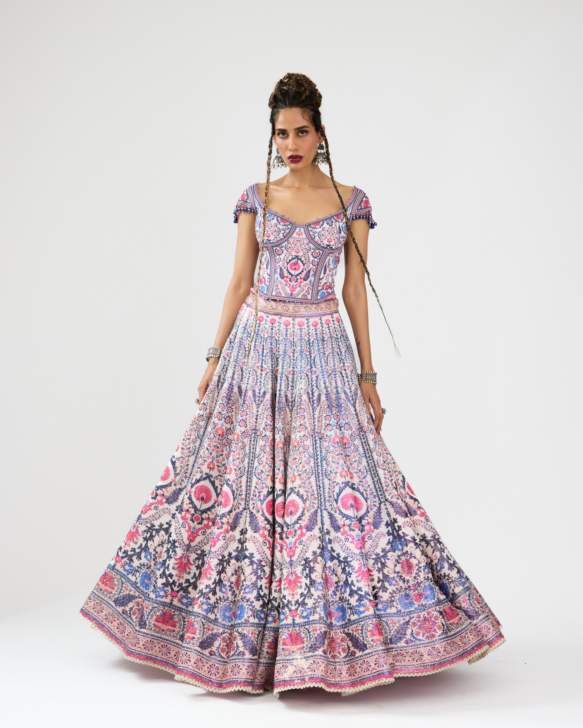 A Bukhara Summer : Leela/Corset - Ivory/Pink