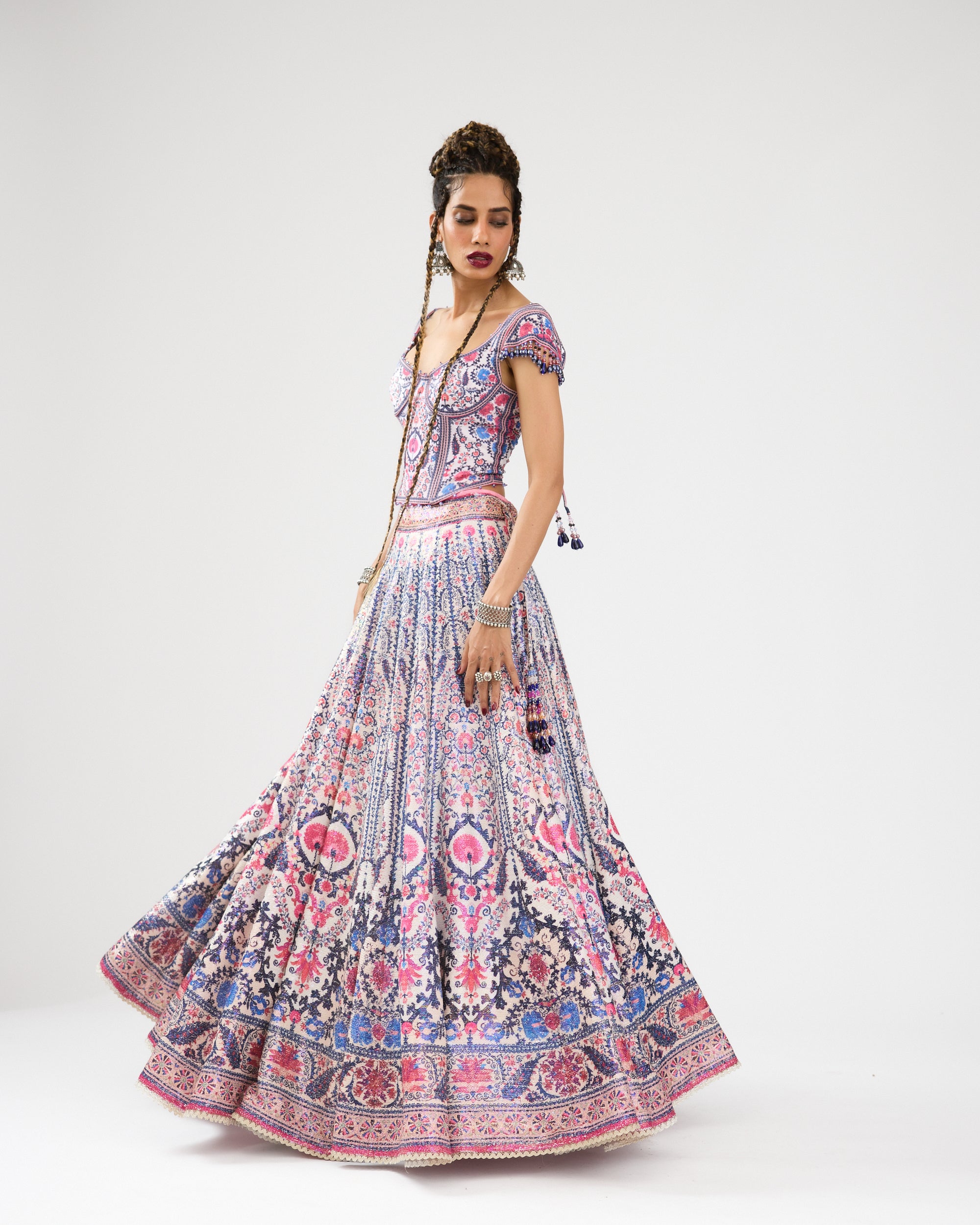 A Bukhara Summer : Leela/Corset - Ivory/Pink