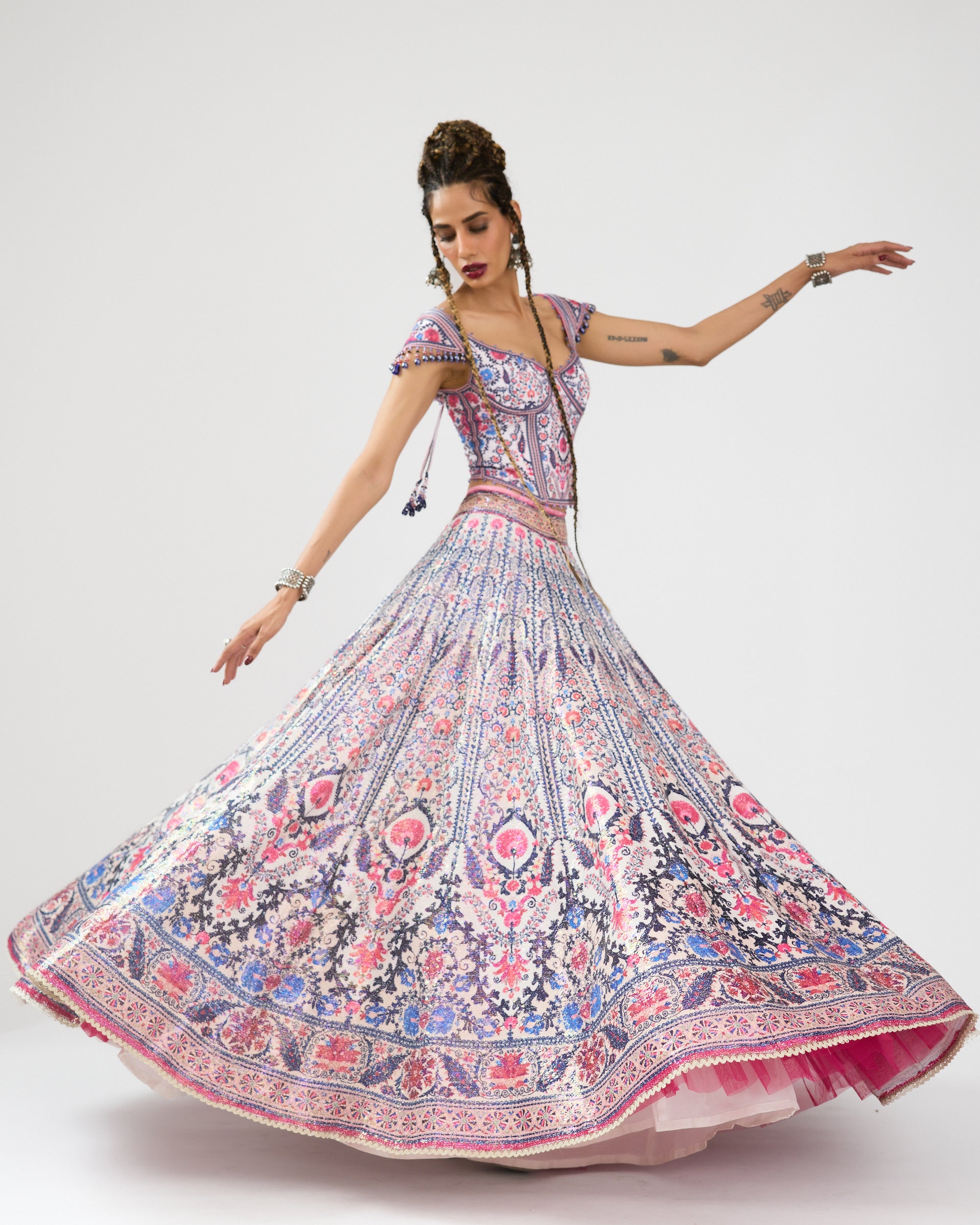 A Bukhara Summer : Leela/Corset - Ivory/Pink