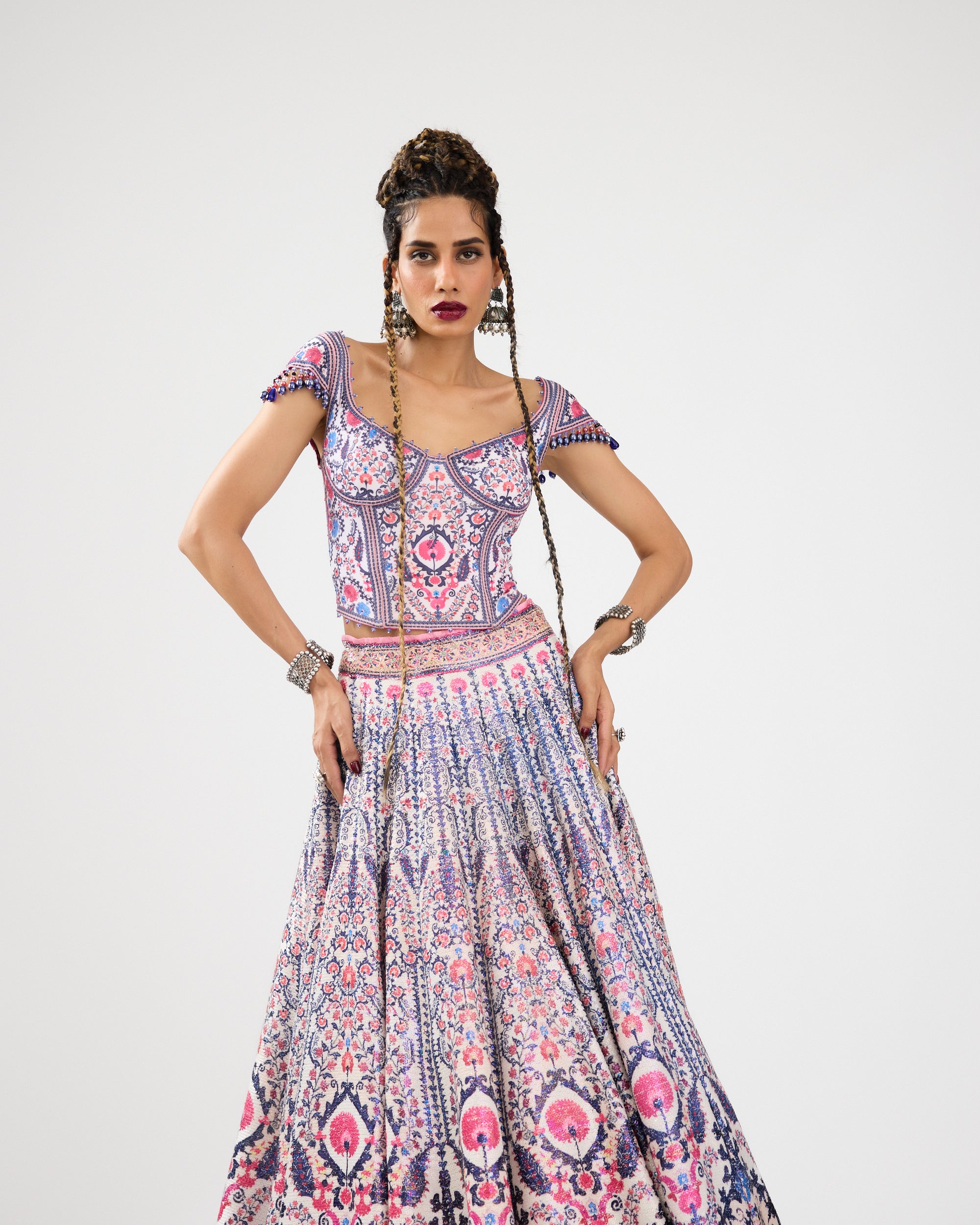 A Bukhara Summer : Leela/Corset - Ivory/Pink