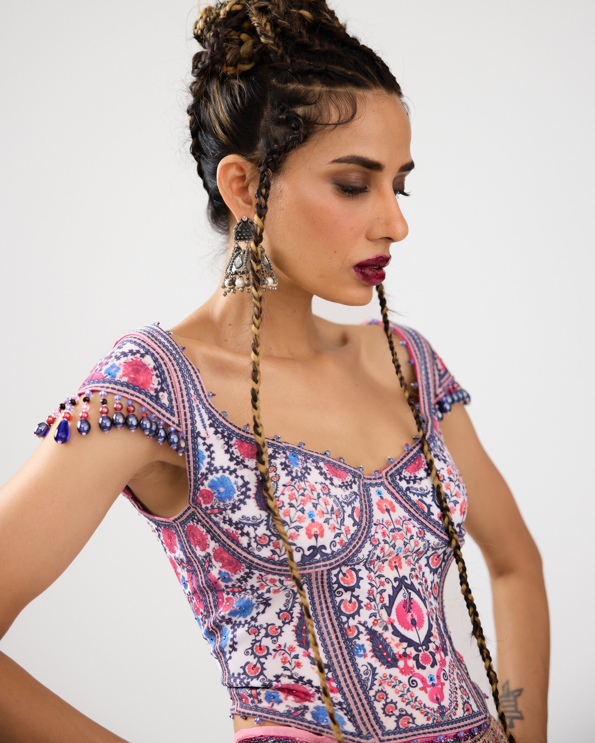 A Bukhara Summer : Leela/Corset - Ivory/Pink