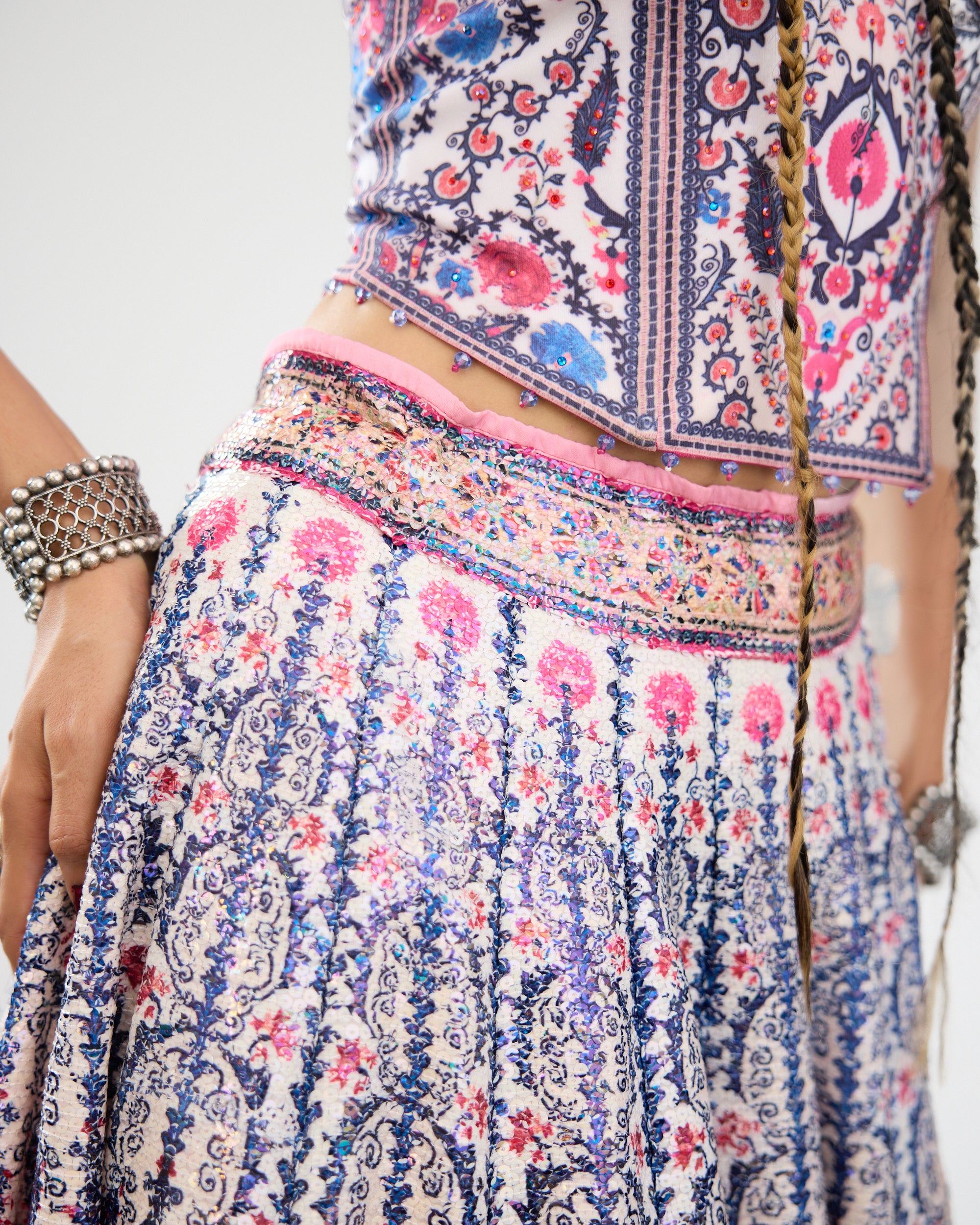 A Bukhara Summer : Leela/Corset - Ivory/Pink