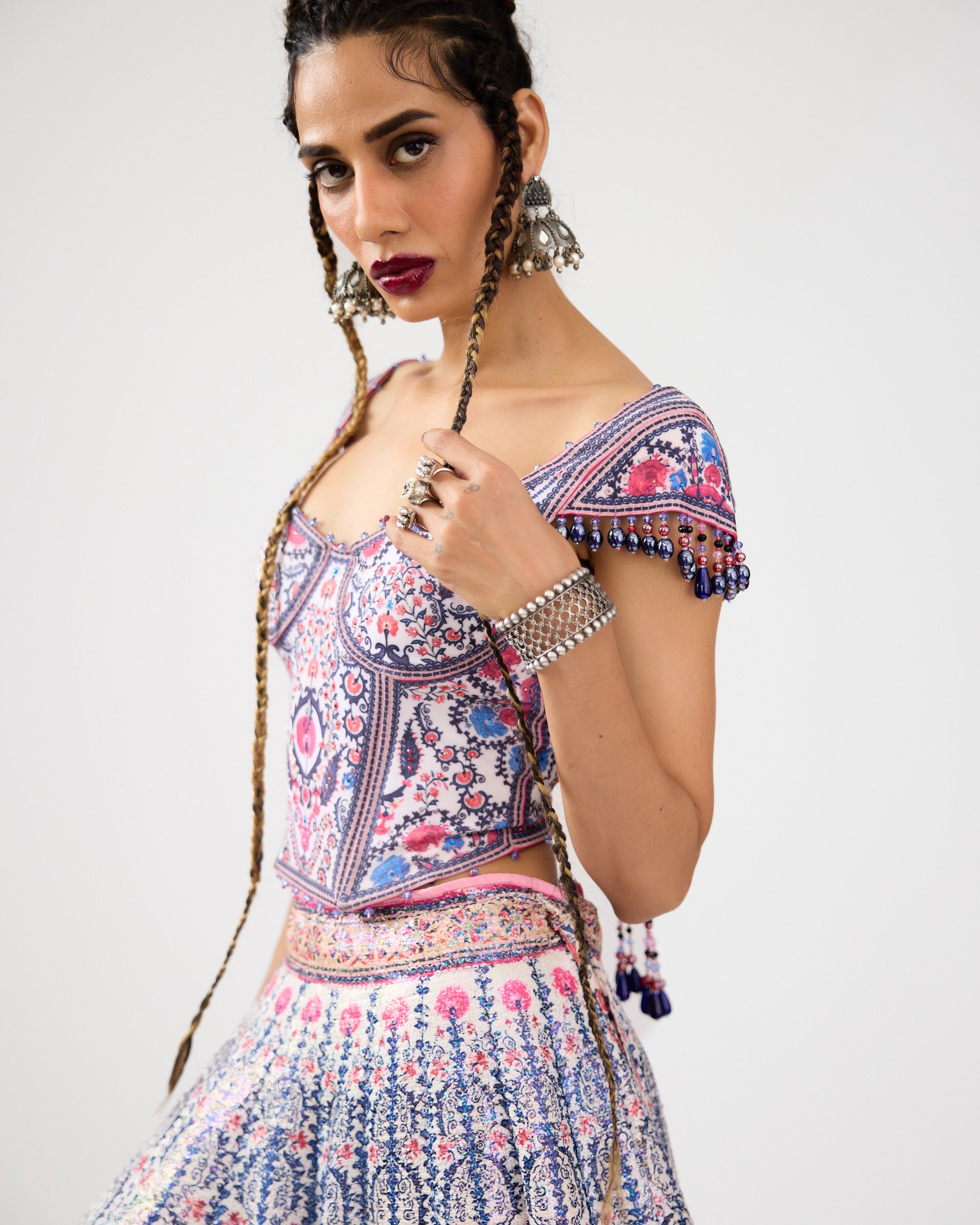 A Bukhara Summer : Leela/Corset - Ivory/Pink