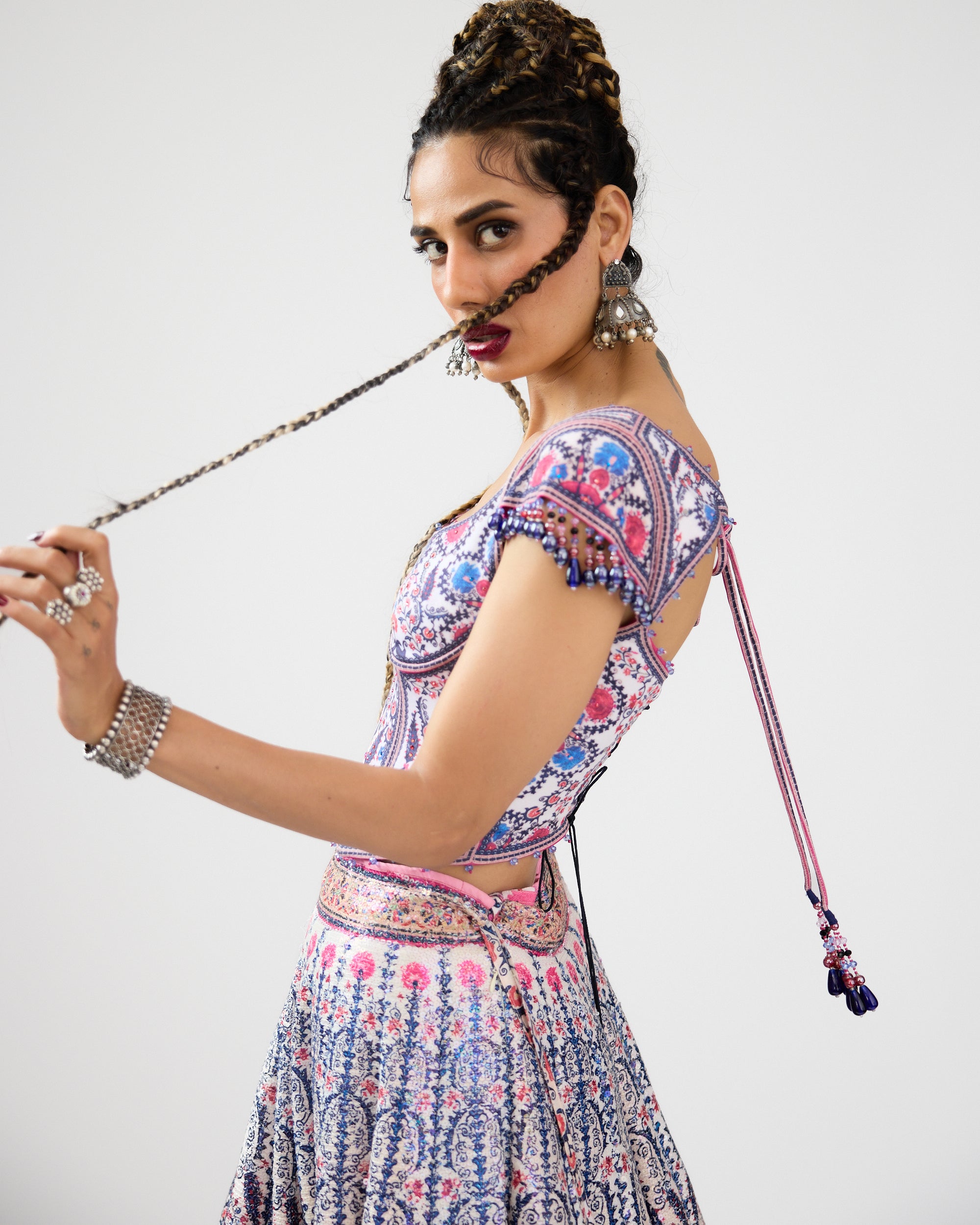 A Bukhara Summer : Leela/Corset - Ivory/Pink