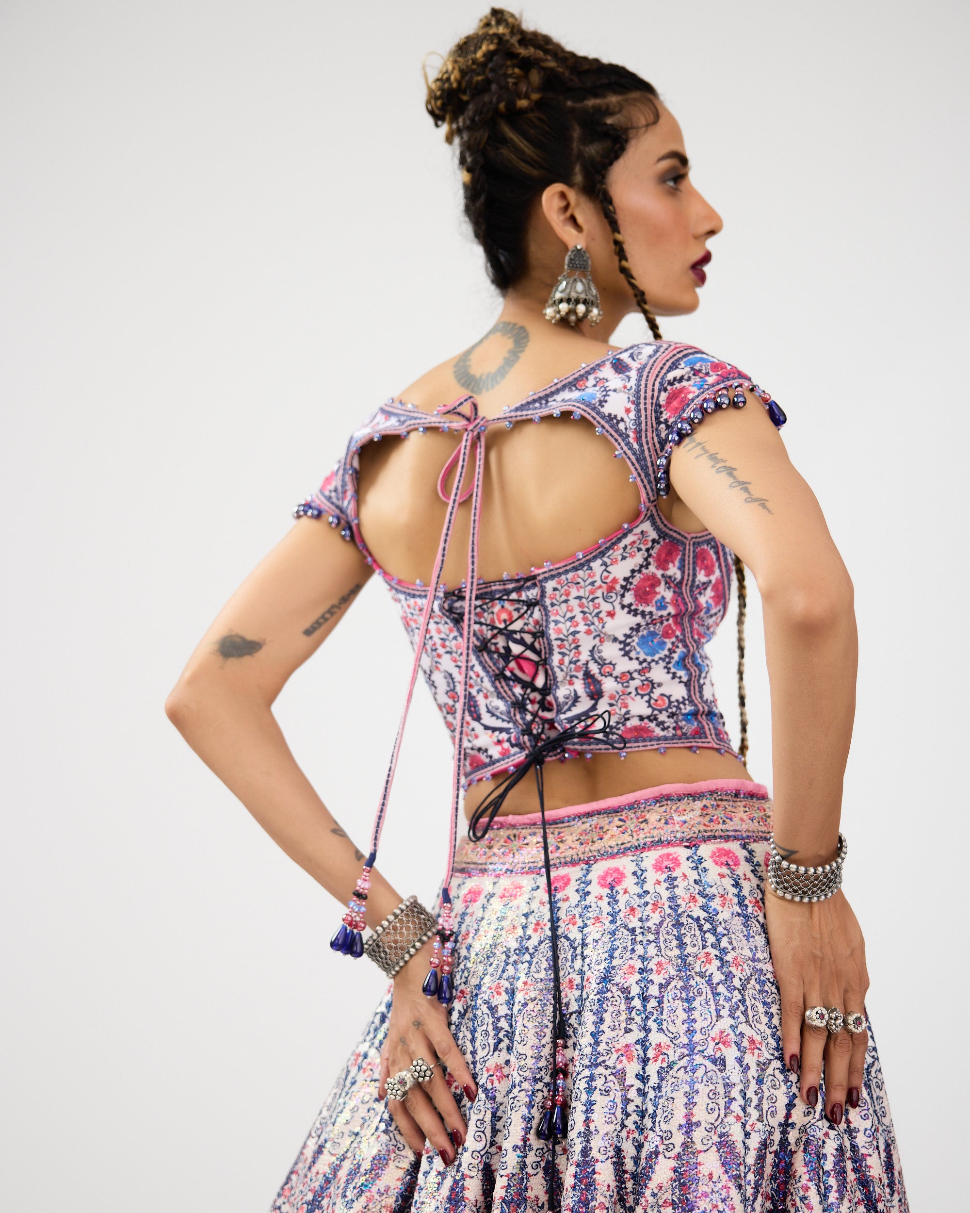 A Bukhara Summer : Leela/Corset - Ivory/Pink