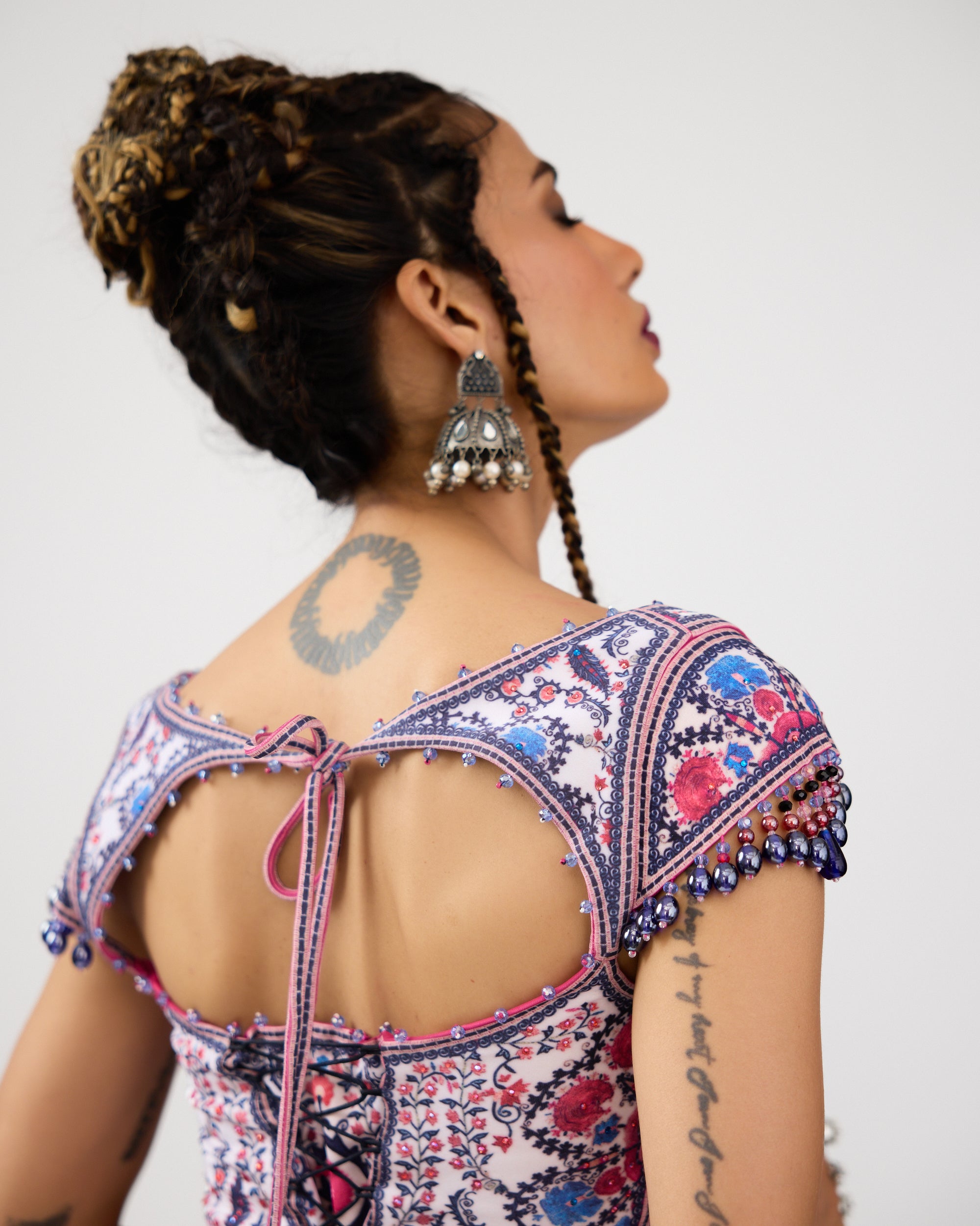A Bukhara Summer : Leela/Corset - Ivory/Pink